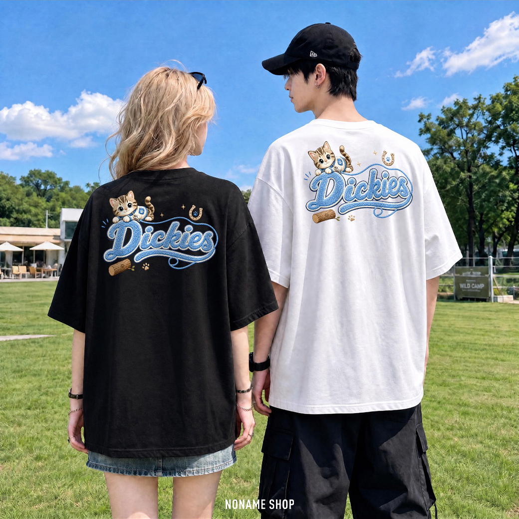 DICKIES 貓貓 木樁 手寫 燙印 LOGO 短袖 三色 (男/女款)