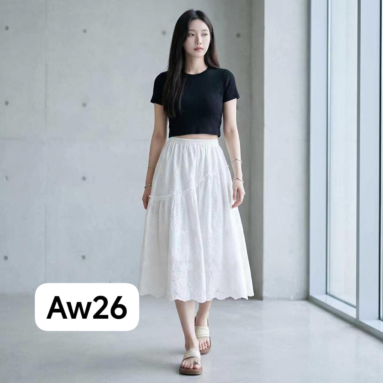 AW26  下身  長裙  有袋   腰26-42 長29 $399