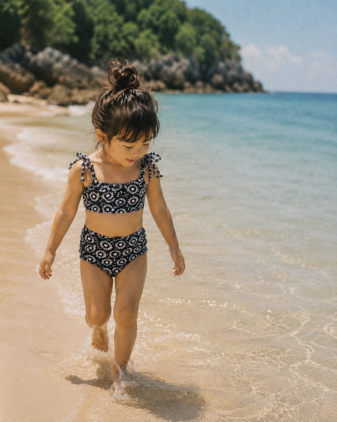 midnight bloom kids bikini set