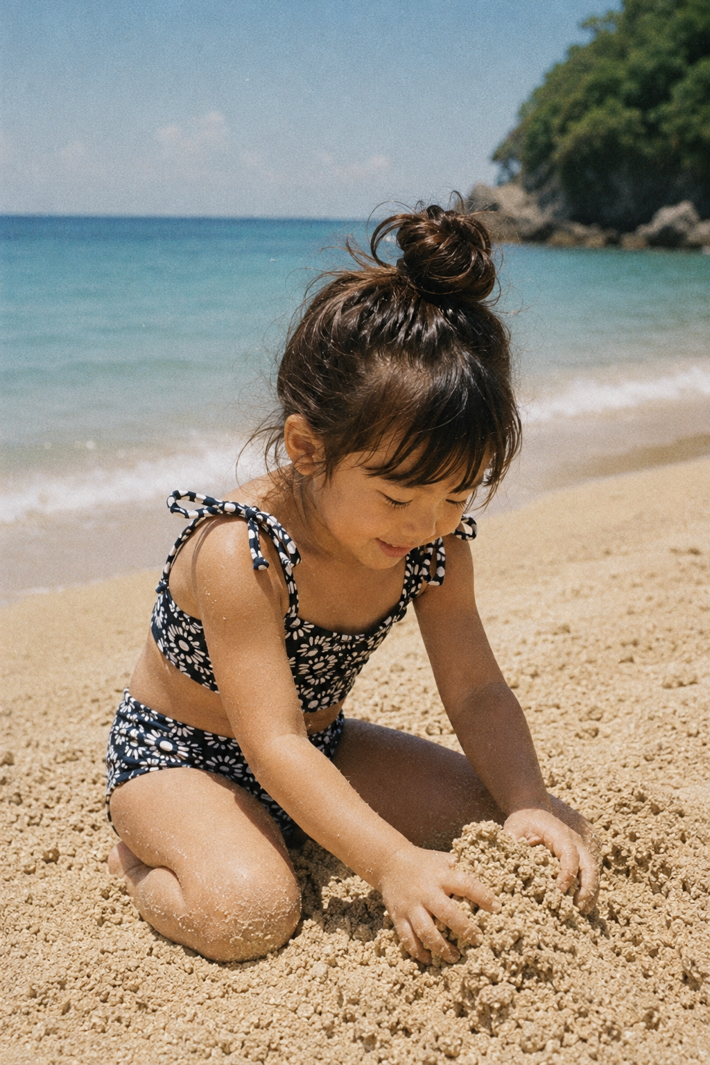 midnight bloom kids bikini set