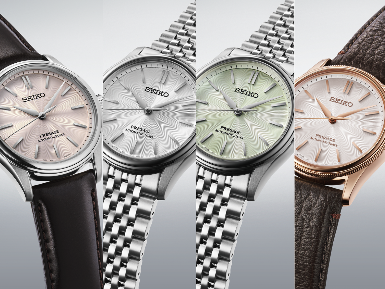 Japanese version made in Japan  Seiko Presage Classic Series Automatic Mechanical  HCC001J HCC001, HCC002J HCC002 HCC003J HCC003 Presage Classic Series經典系列自動機械手錶 ( New Tomioka Silk Dial Limited Edition Watch HCC008 / HCC010J 限定版 )
