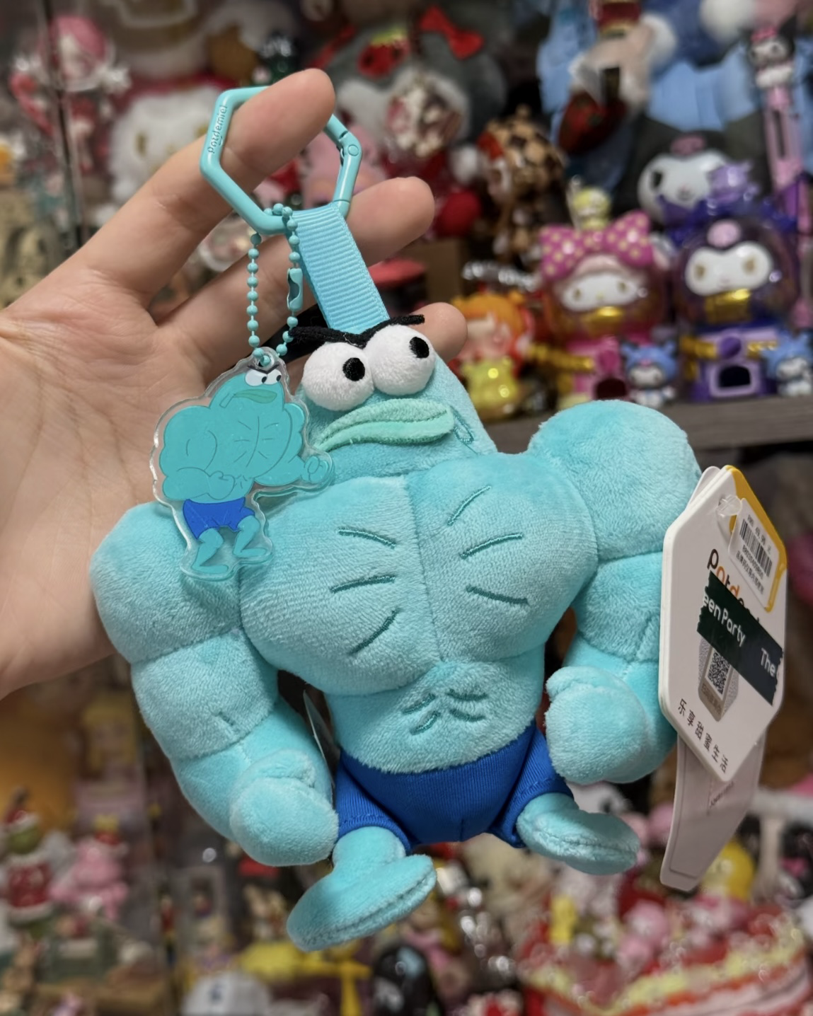 <正版授權>海綿寶寶 比奇堡 肌肉路人魚 苦GYM甘來 毛絨吊飾 掛件