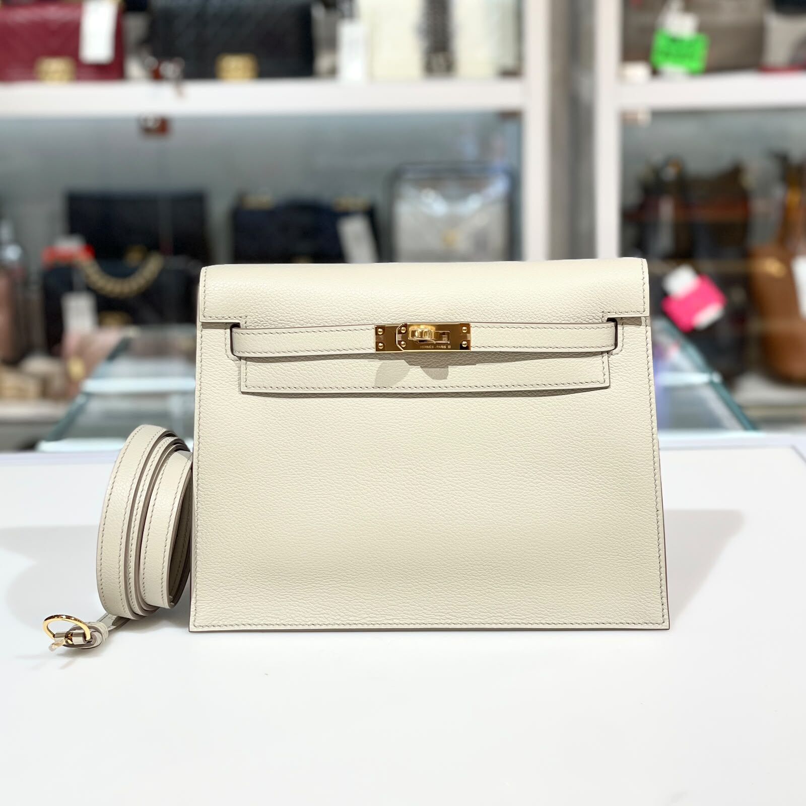 全新Hermes Kelly Danse G STAMP 8L SWIFT 冰川白金扣 #BRAND NEW #香榭站正品