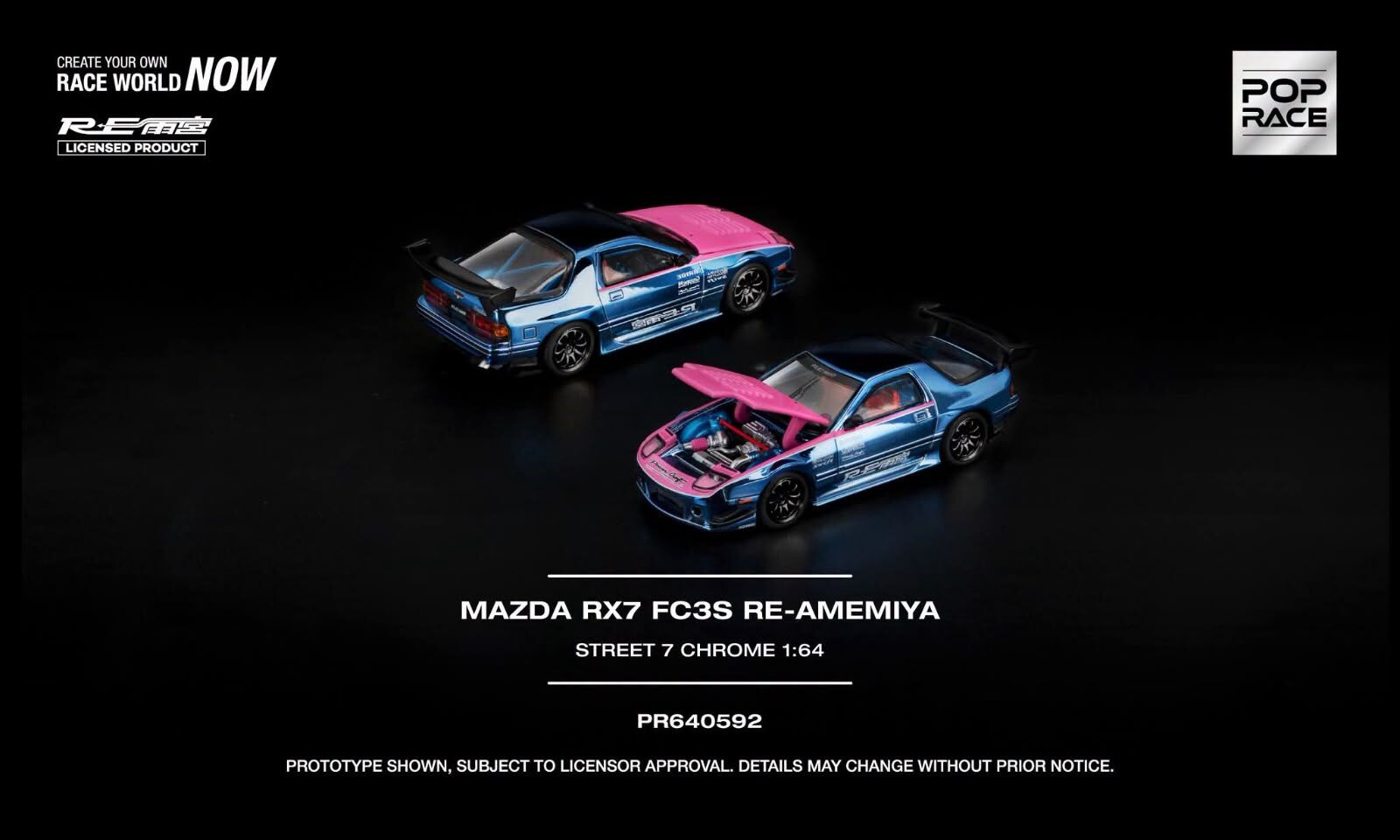 預訂PreOrder- Poprace MAZDA RX7 (FC3S) RE-AMEMIYA STREET7 CHROME PR640592