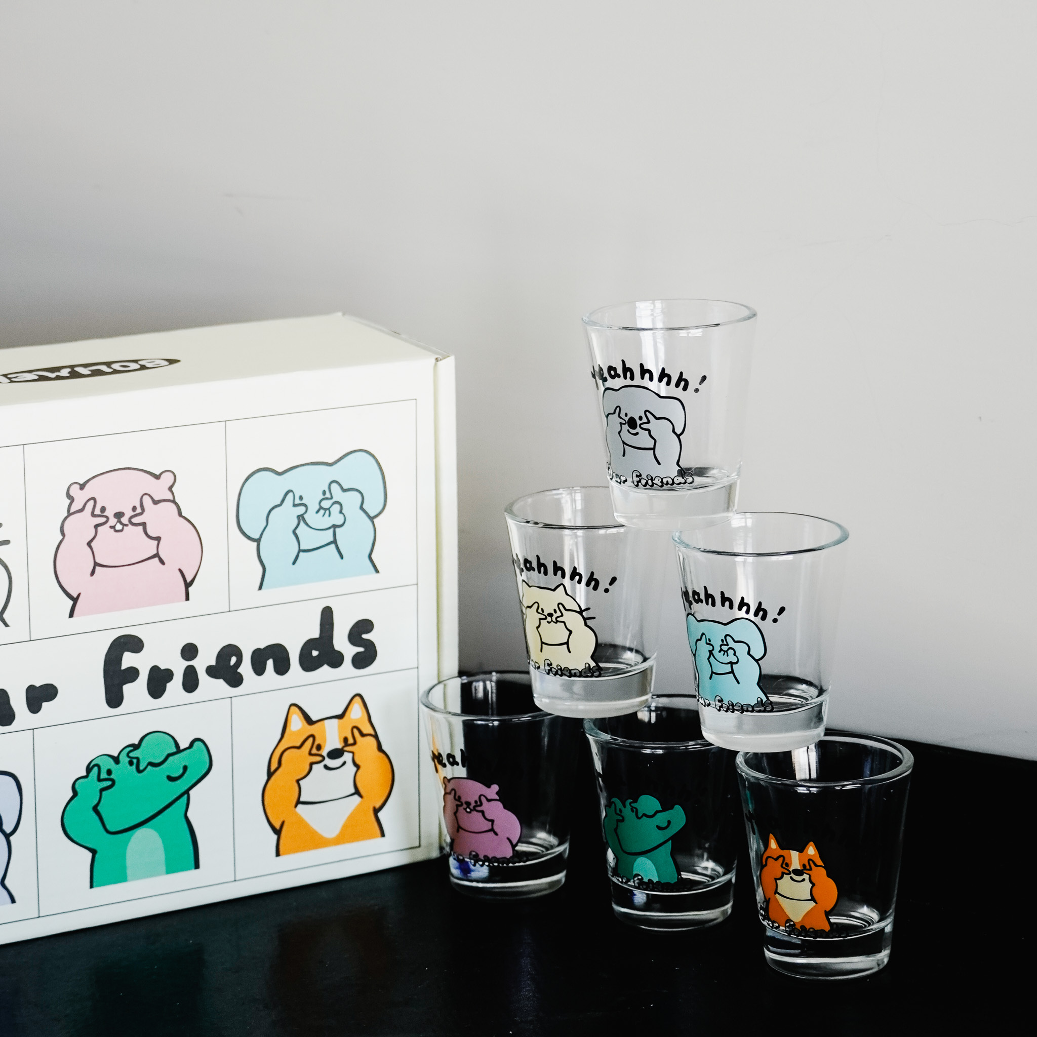 趣味動物迷你酒杯50ml 六入組