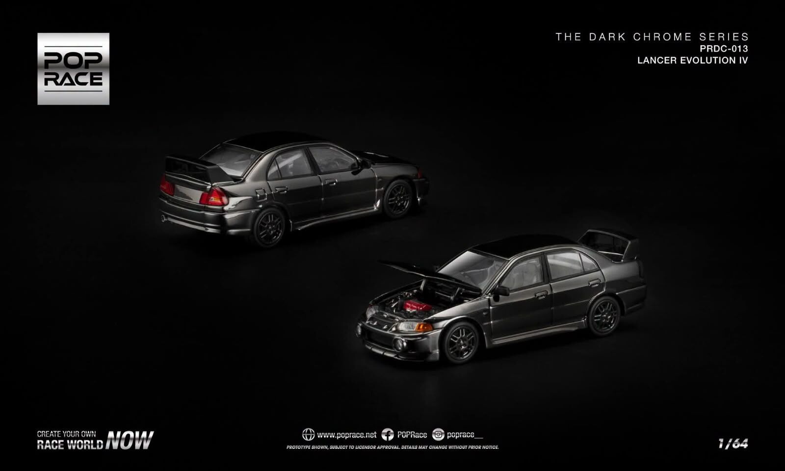 預訂PreOrder- Poprace LANCER EVOLUTION IV DARK CHROME PRDC013