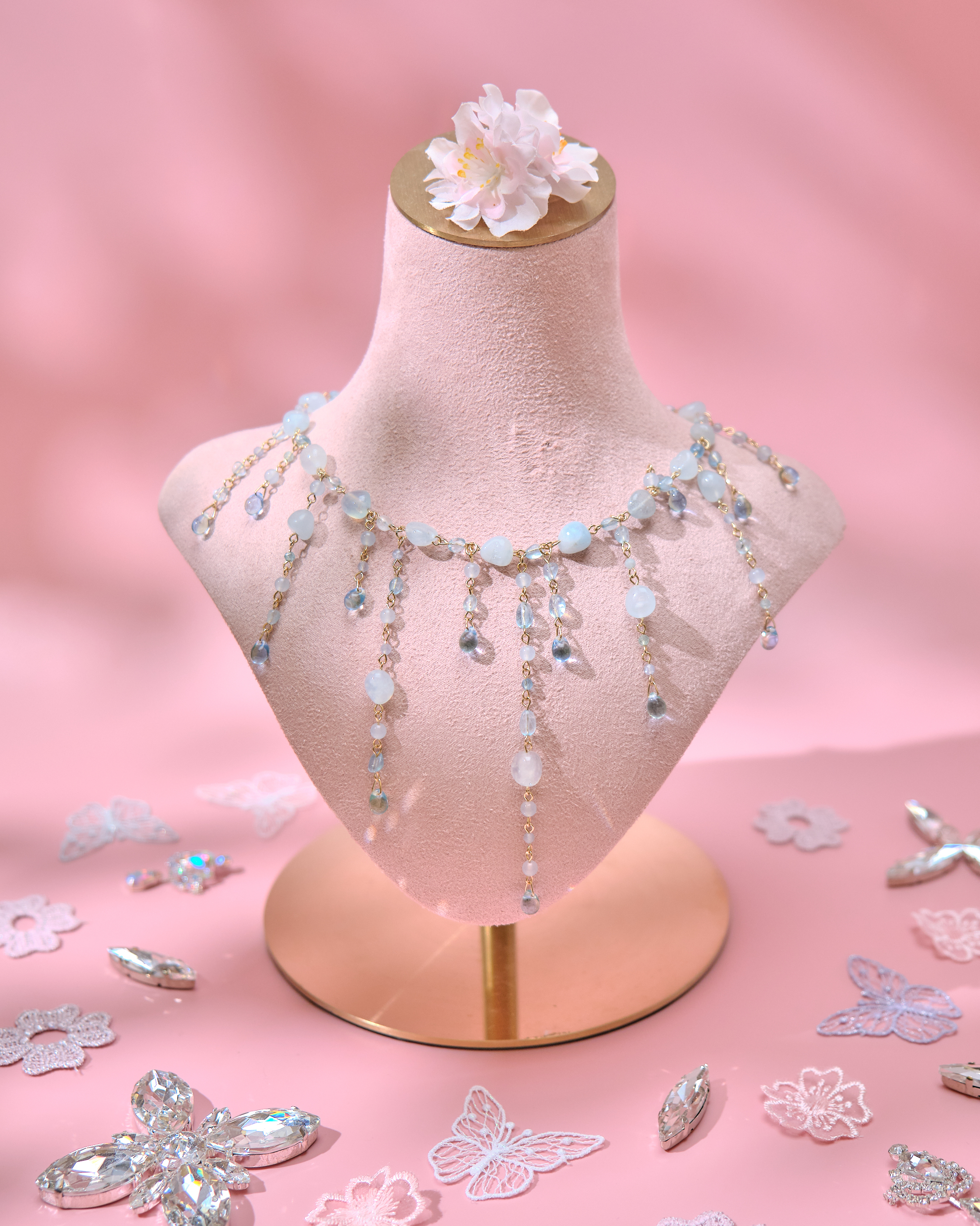 13803 Summer Natural Quartz Collar Necklace