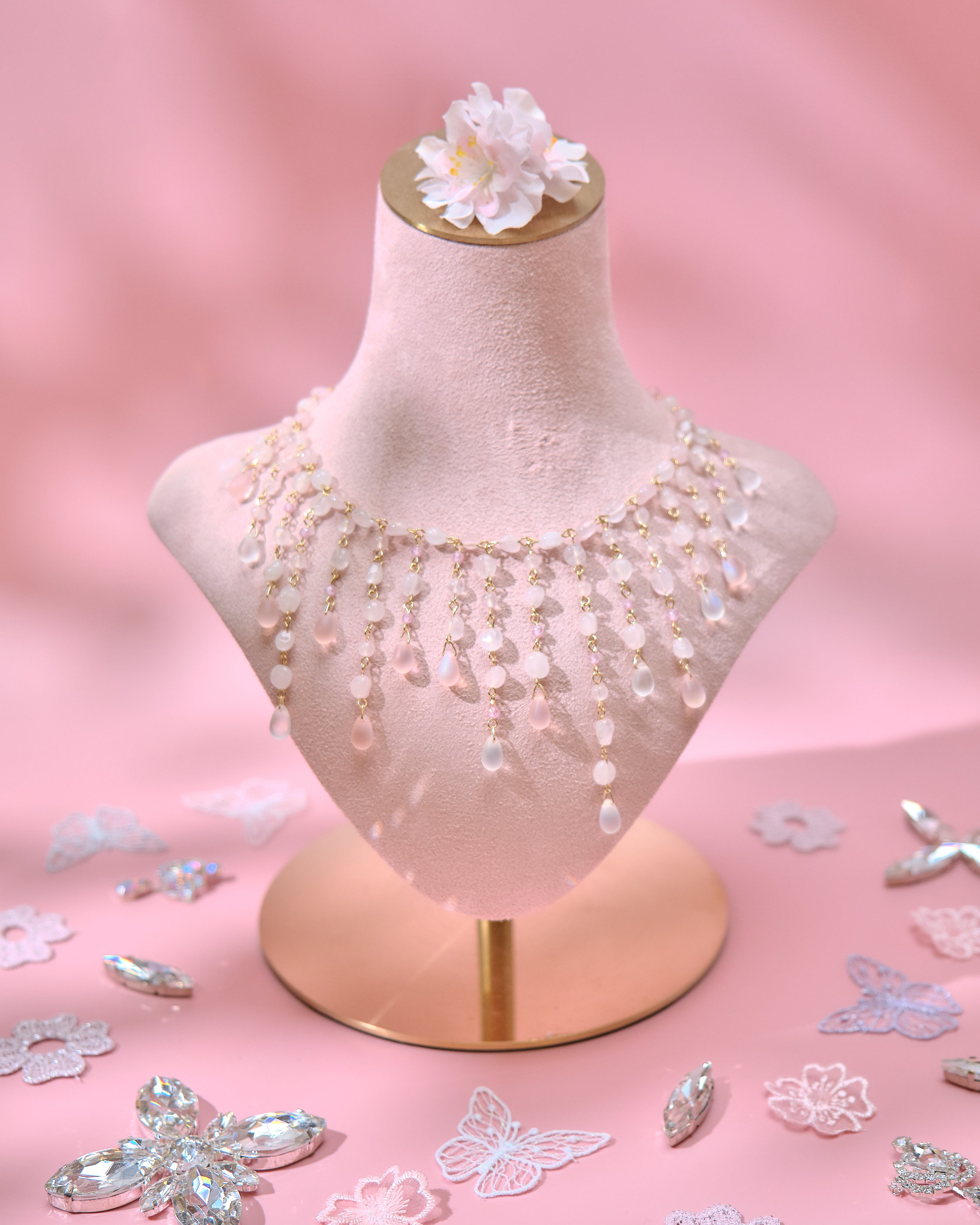 13802 Summer Natural Quartz Collar Necklace