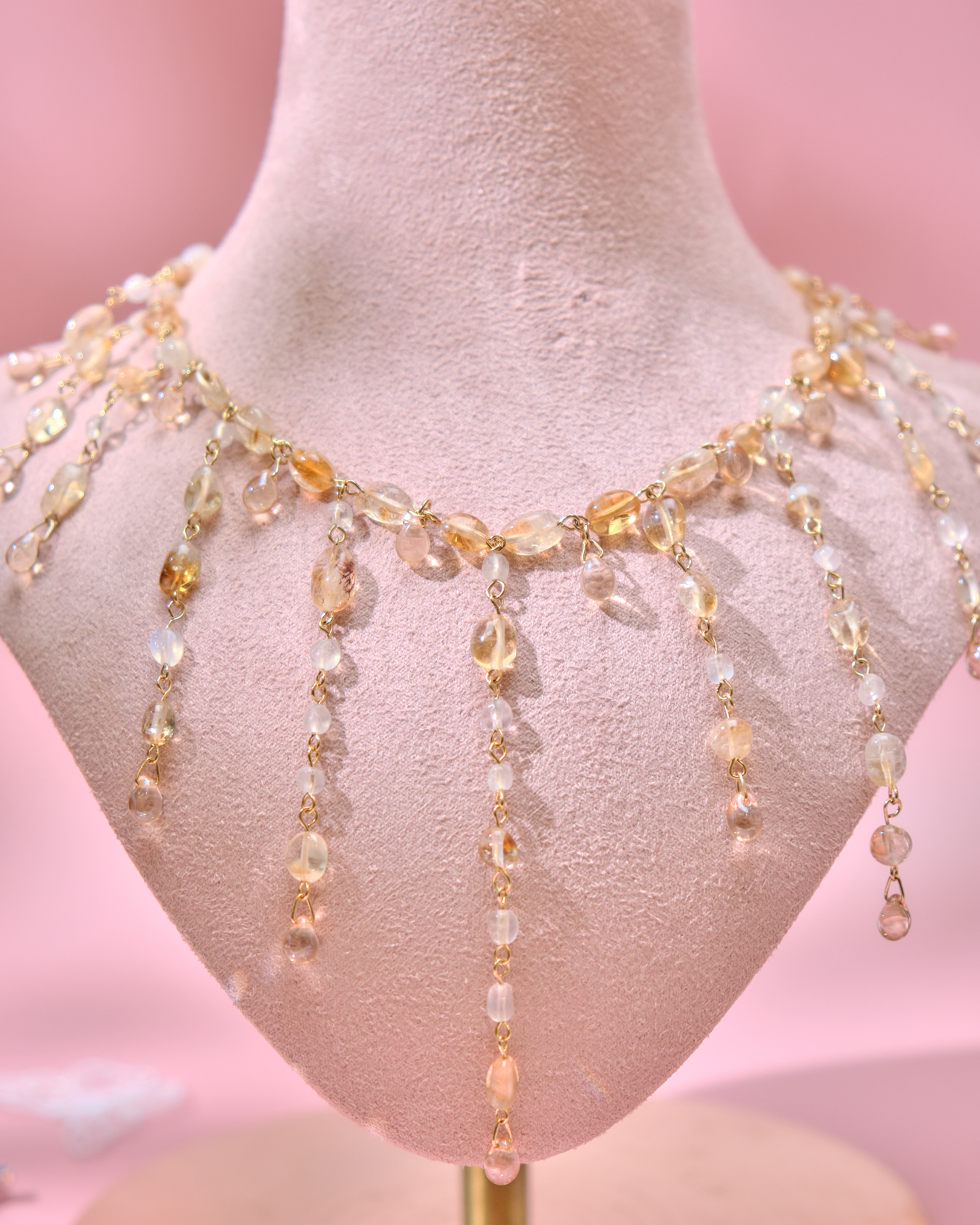 13801 Summer Natural Quartz Collar Necklace