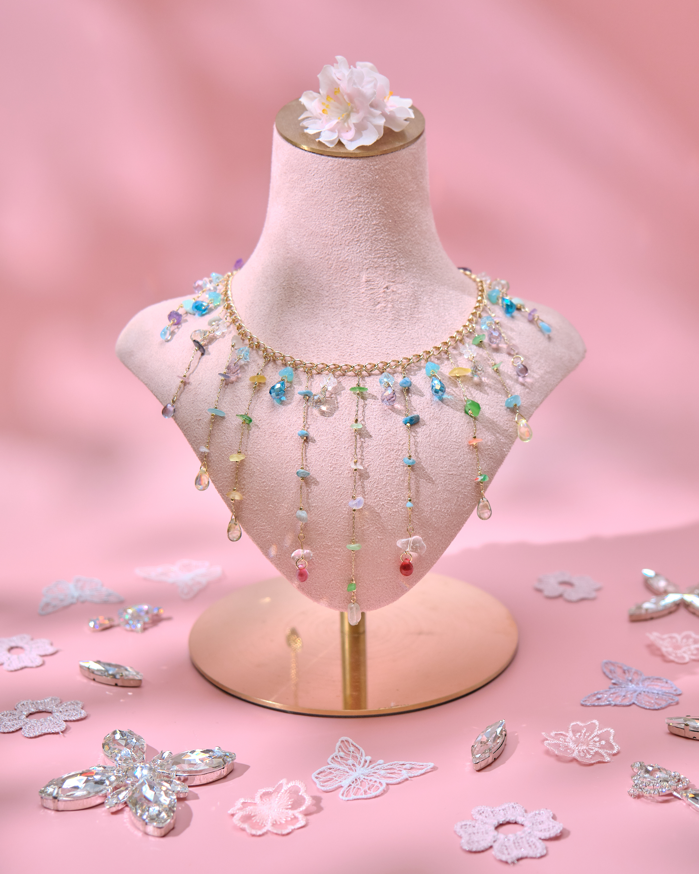 13798 Summer Natural Quartz Collar Necklace