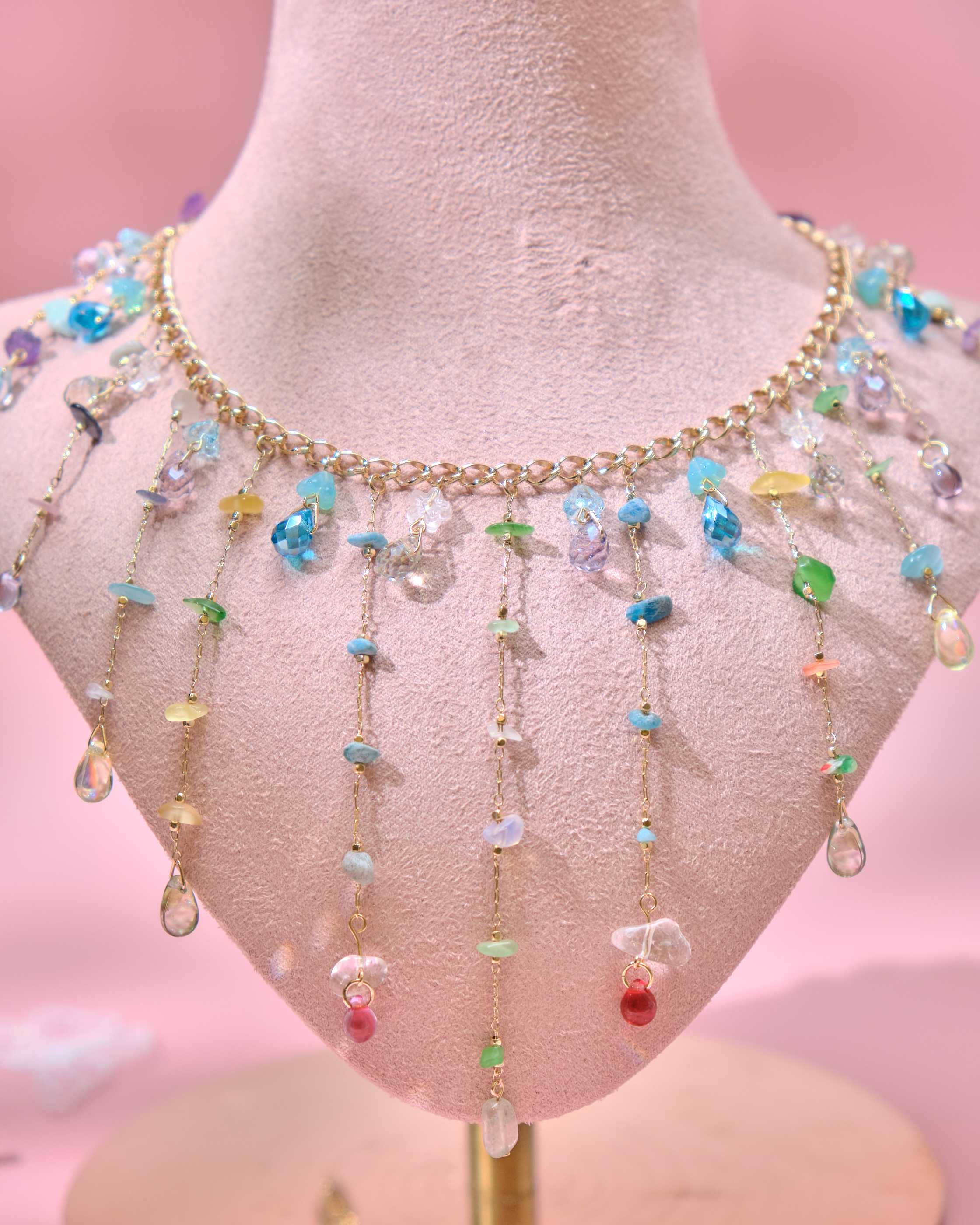 13798 Summer Natural Quartz Collar Necklace