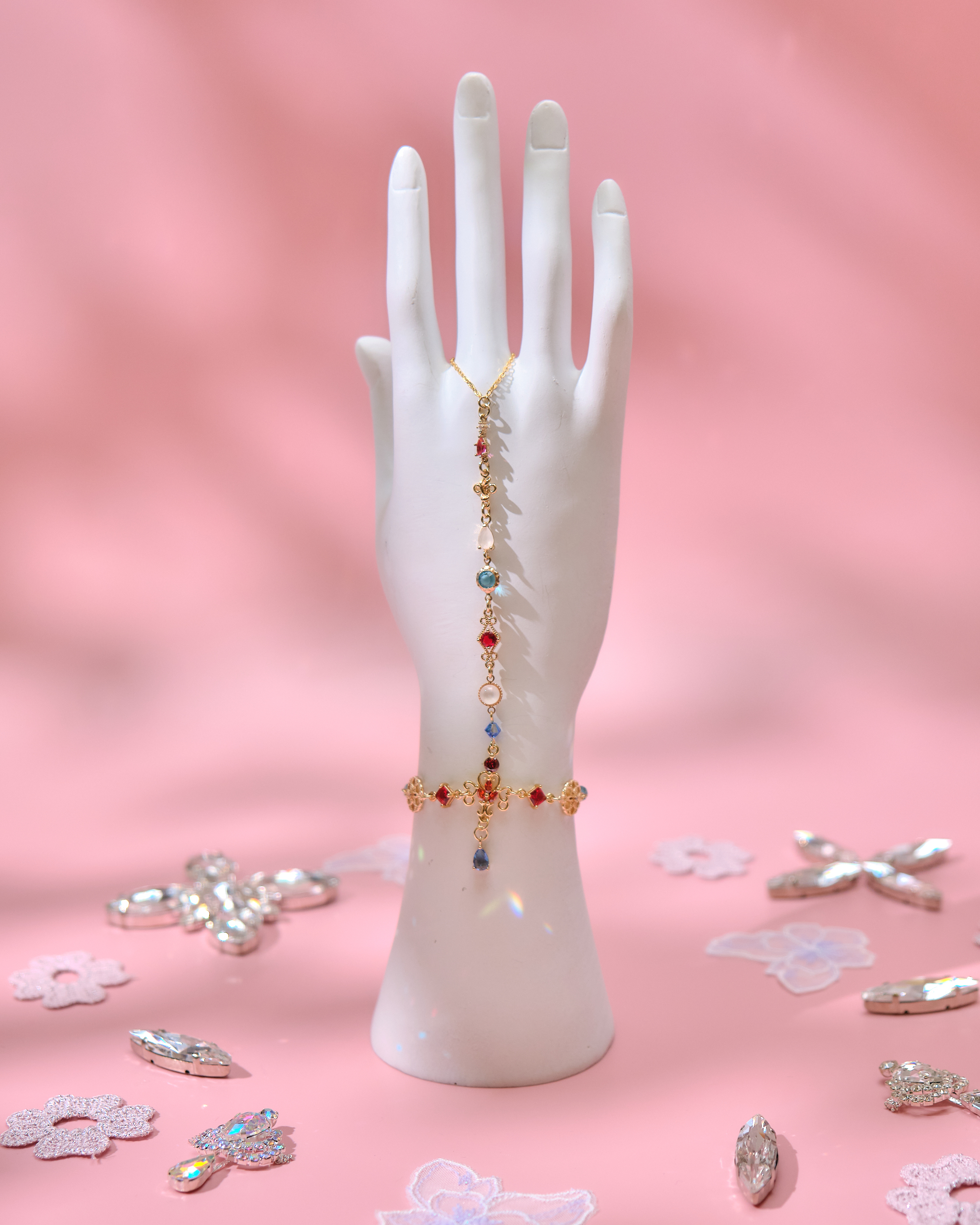13794 Pastel Floral Drop Slave Bracelet