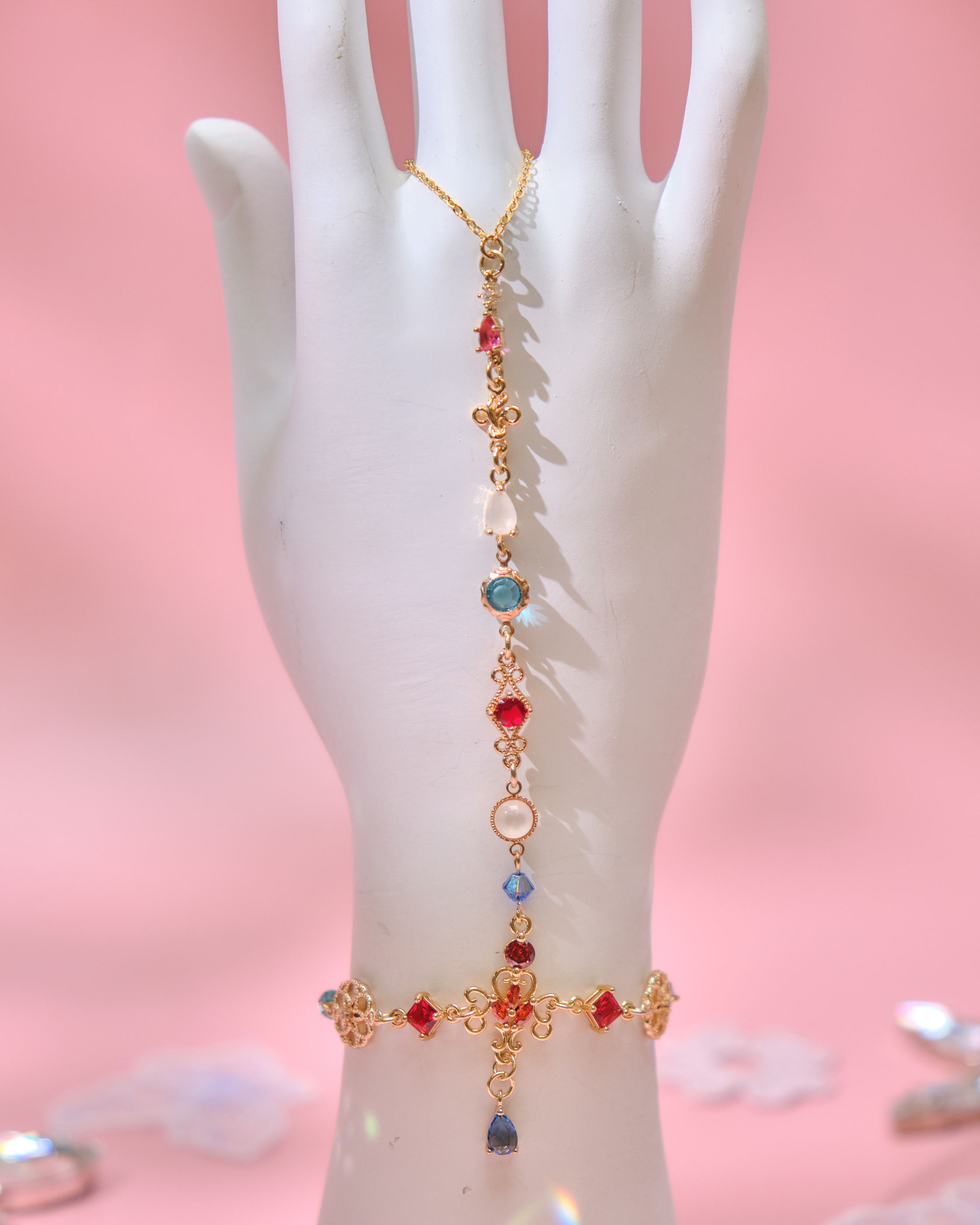 13794 Pastel Floral Drop Slave Bracelet