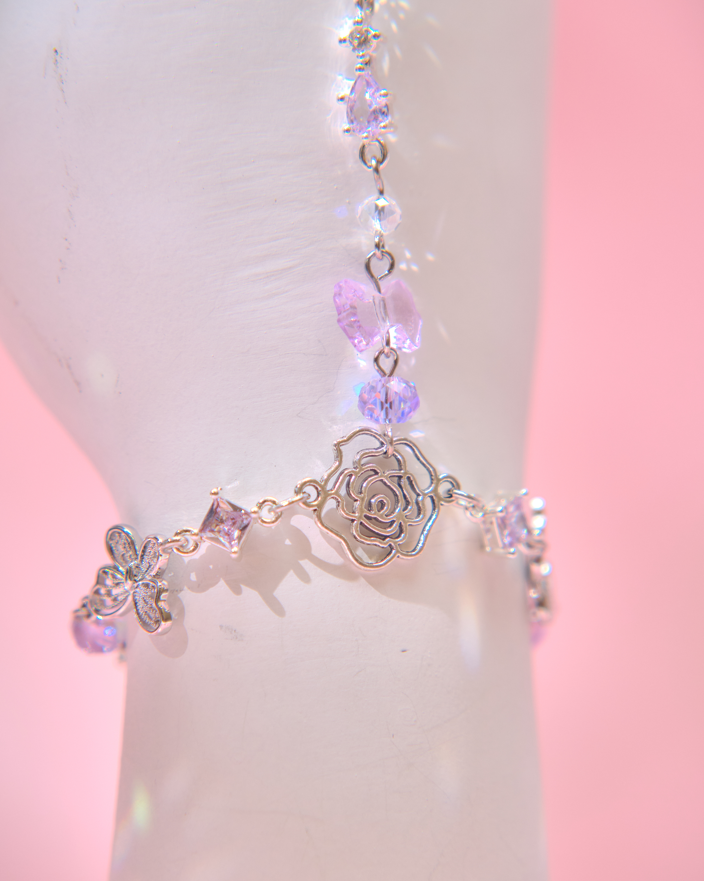 13793 Pastel Floral Drop Slave Bracelet