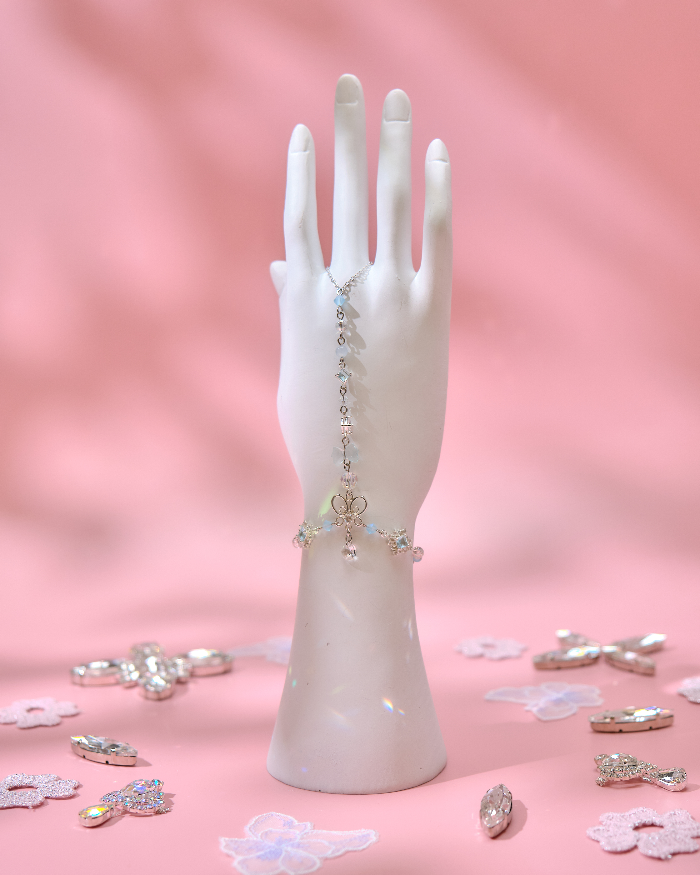 13791 Pastel Floral Drop Slave Bracelet