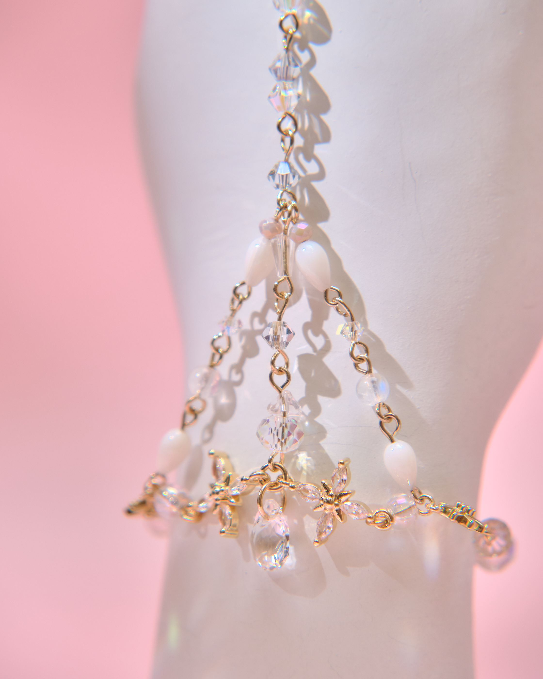 13790 Pastel Floral Drop Slave Bracelet