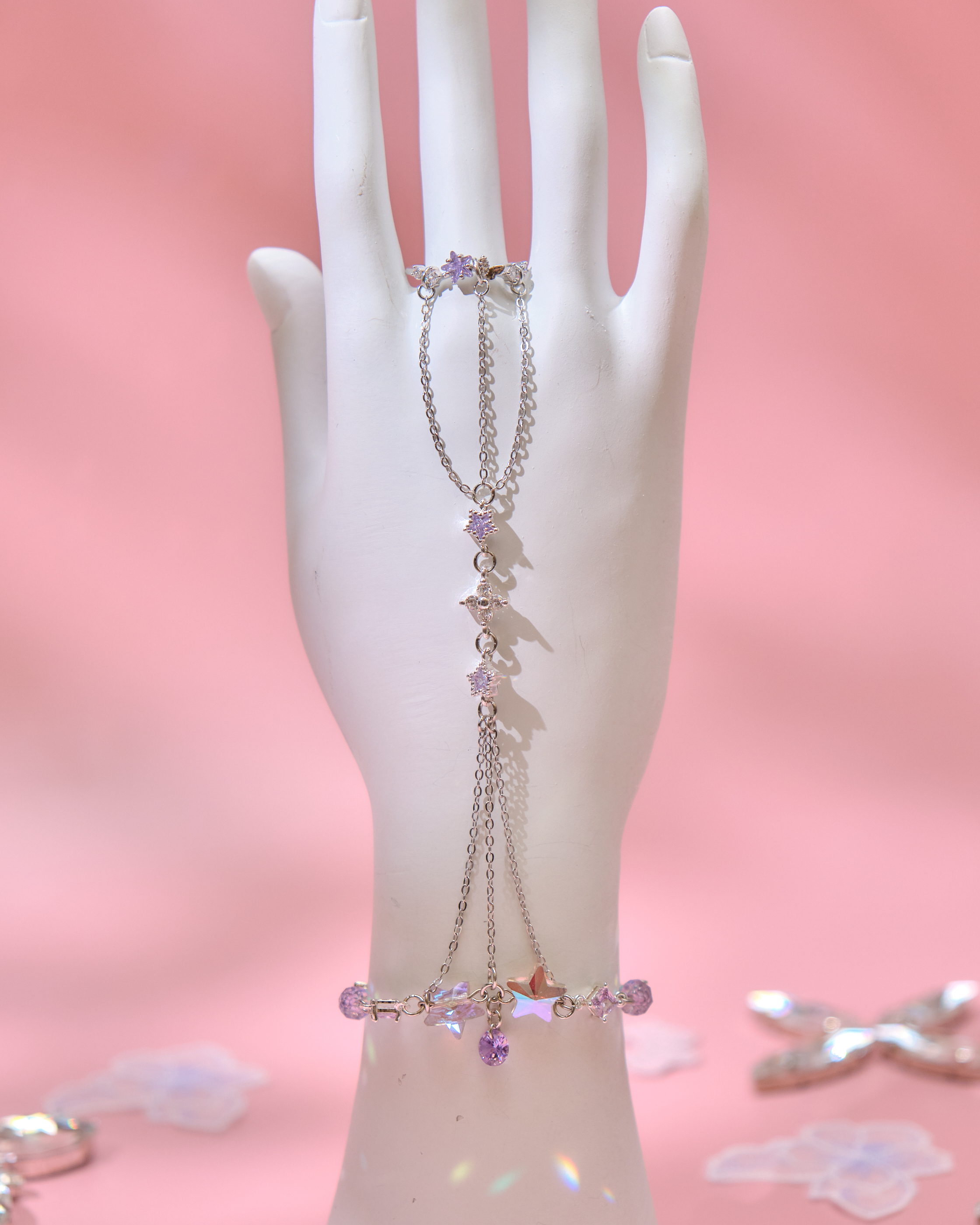 13789 Pastel Floral Drop Slave Bracelet