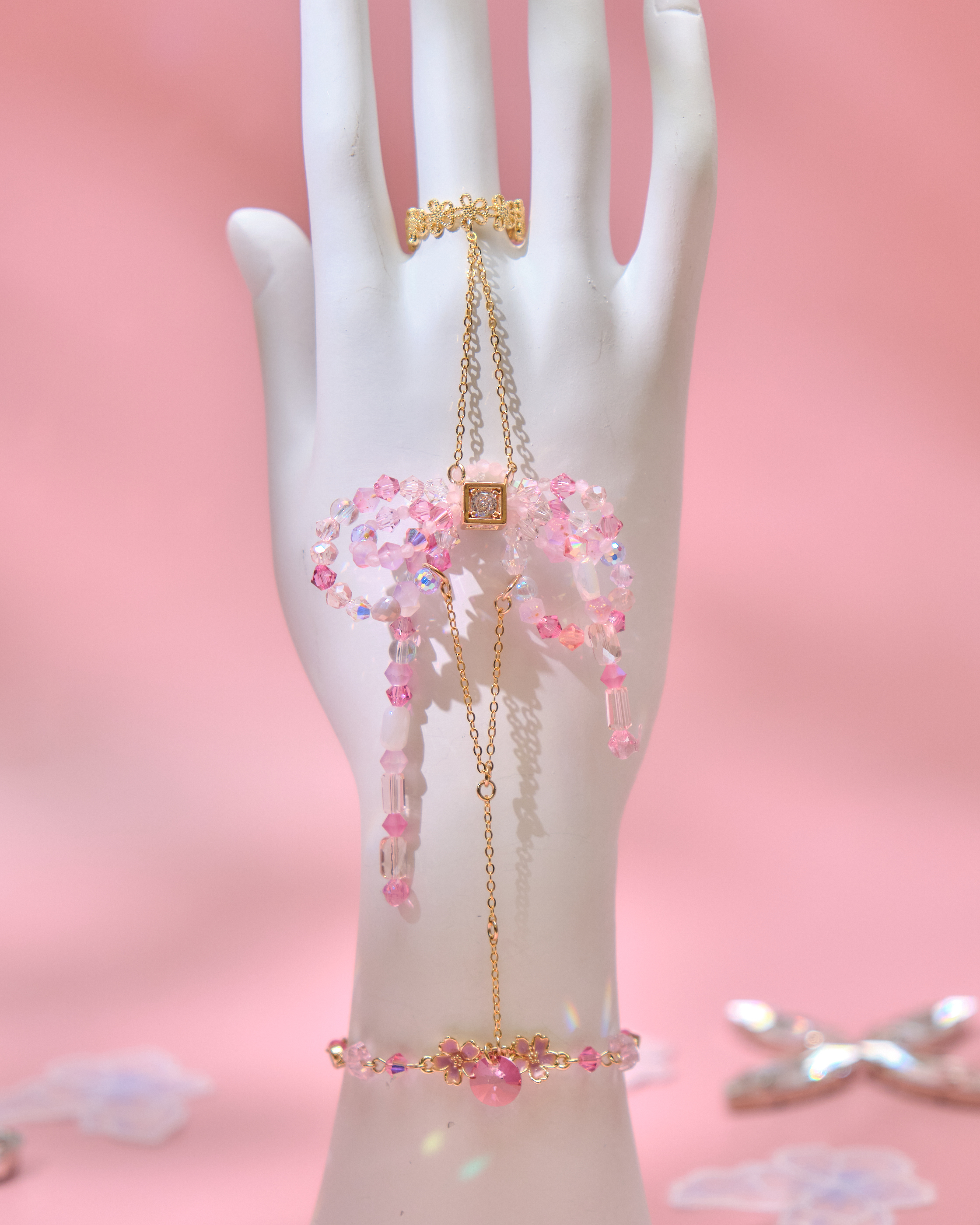 13787 Pastel Floral Drop Slave Bracelet