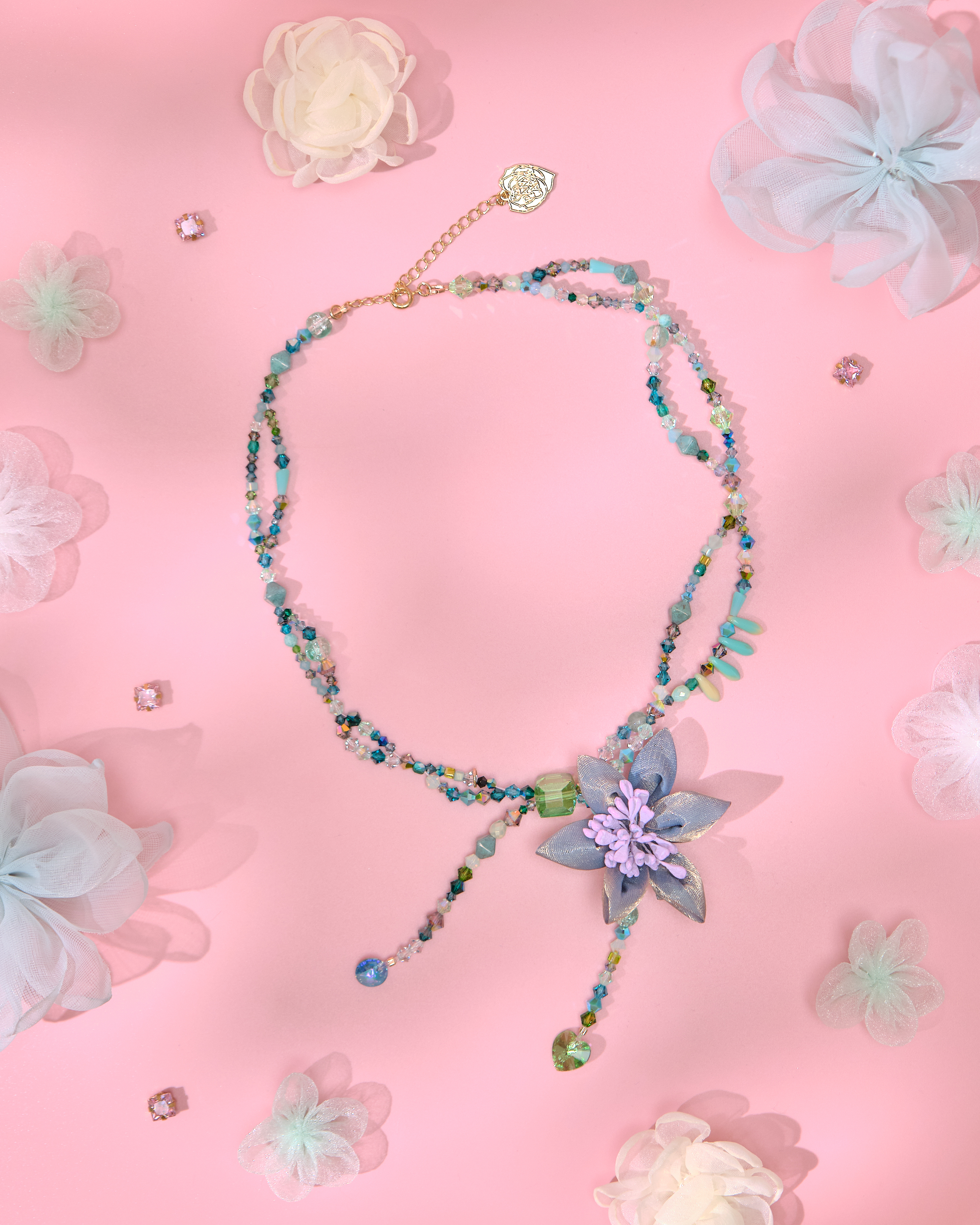 13784 Large Flower Pendant Necklace