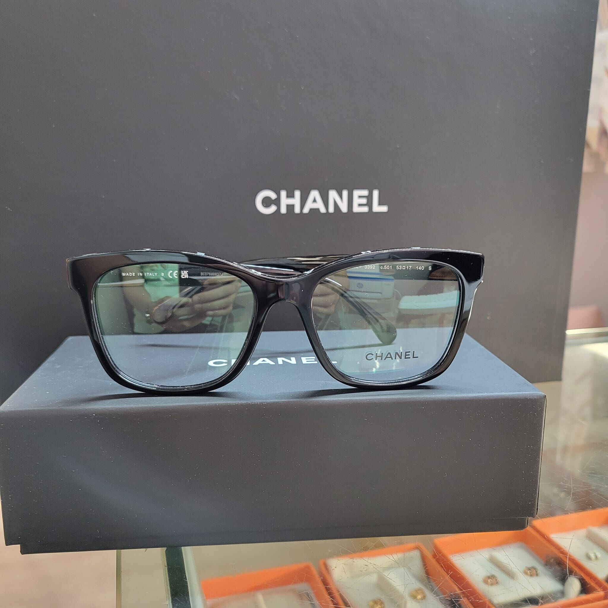 Chanel CH3392平光眼鏡 上面白字logo