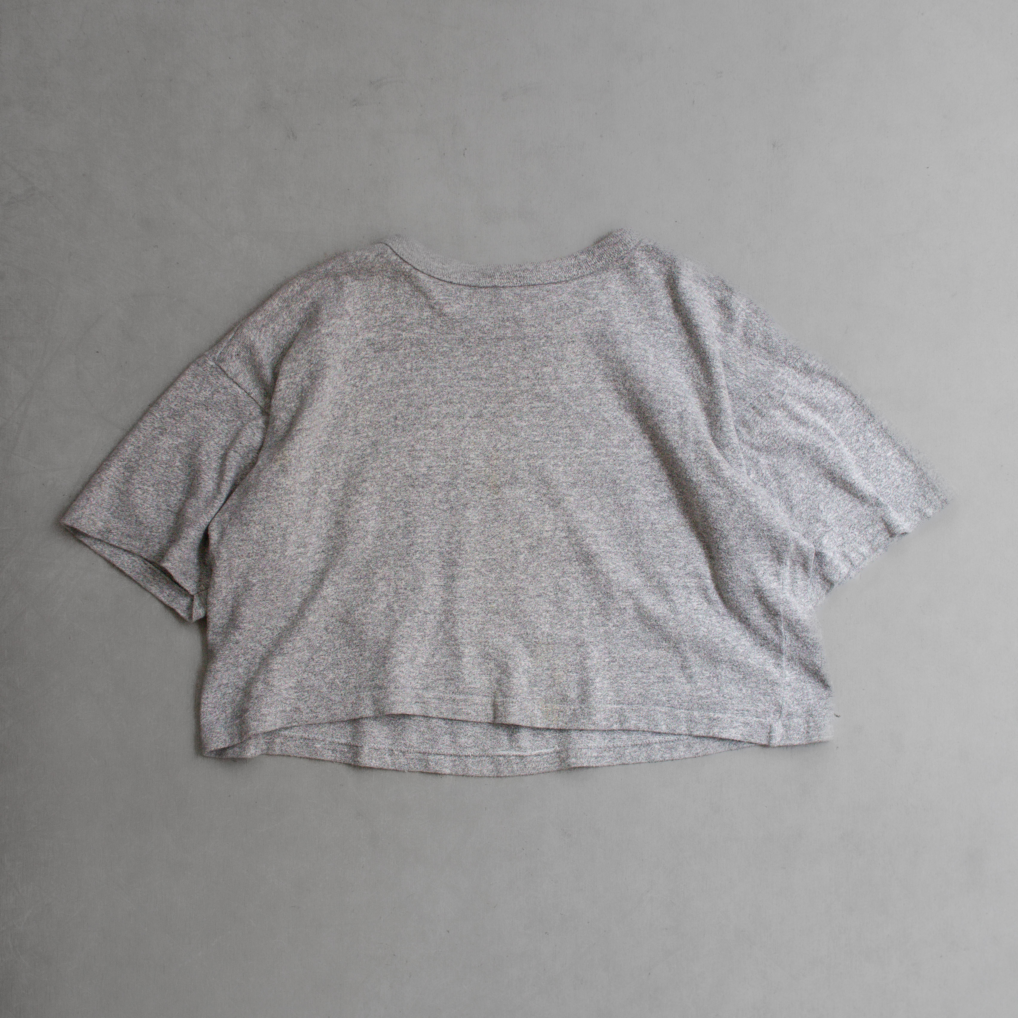 80S CHAMPION WAUKON CROPPED TEE 美國製 灰色 大學 校隊 短版 T恤