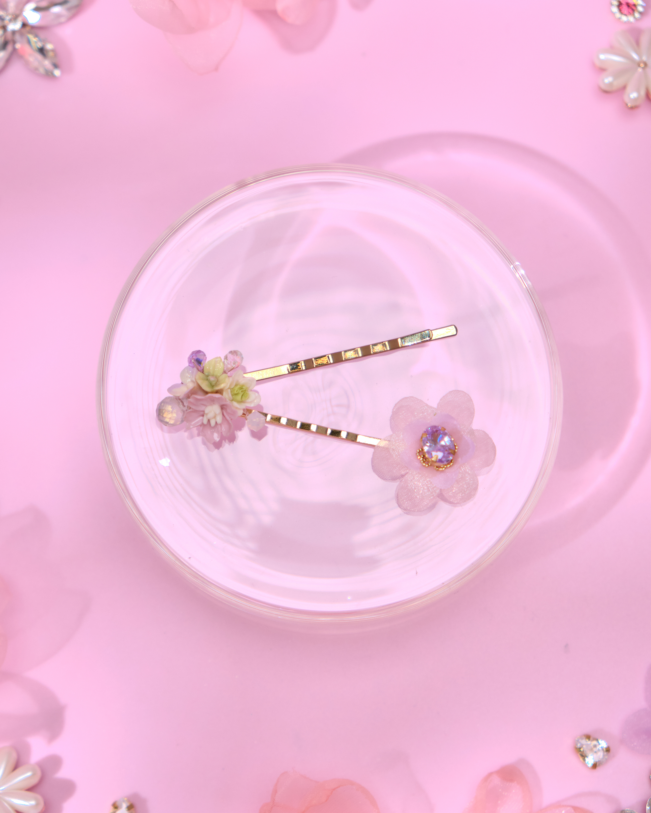 13757 Mini Floral Hair Pin Duo Set