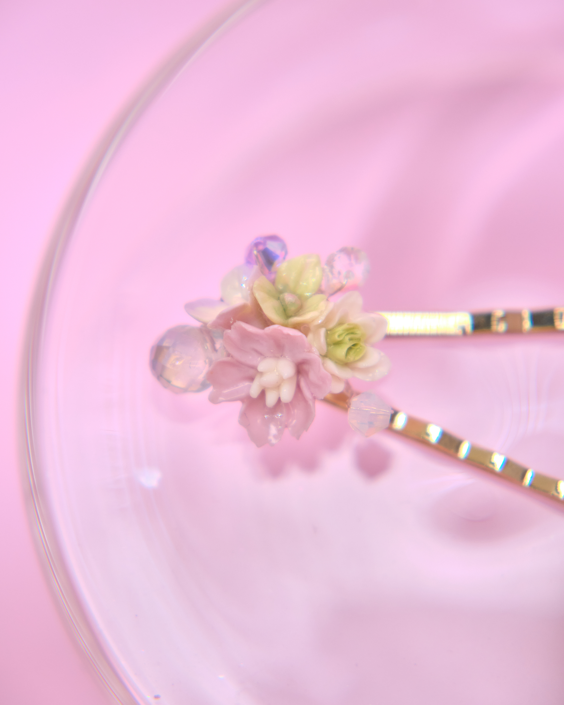 13757 Mini Floral Hair Pin Duo Set
