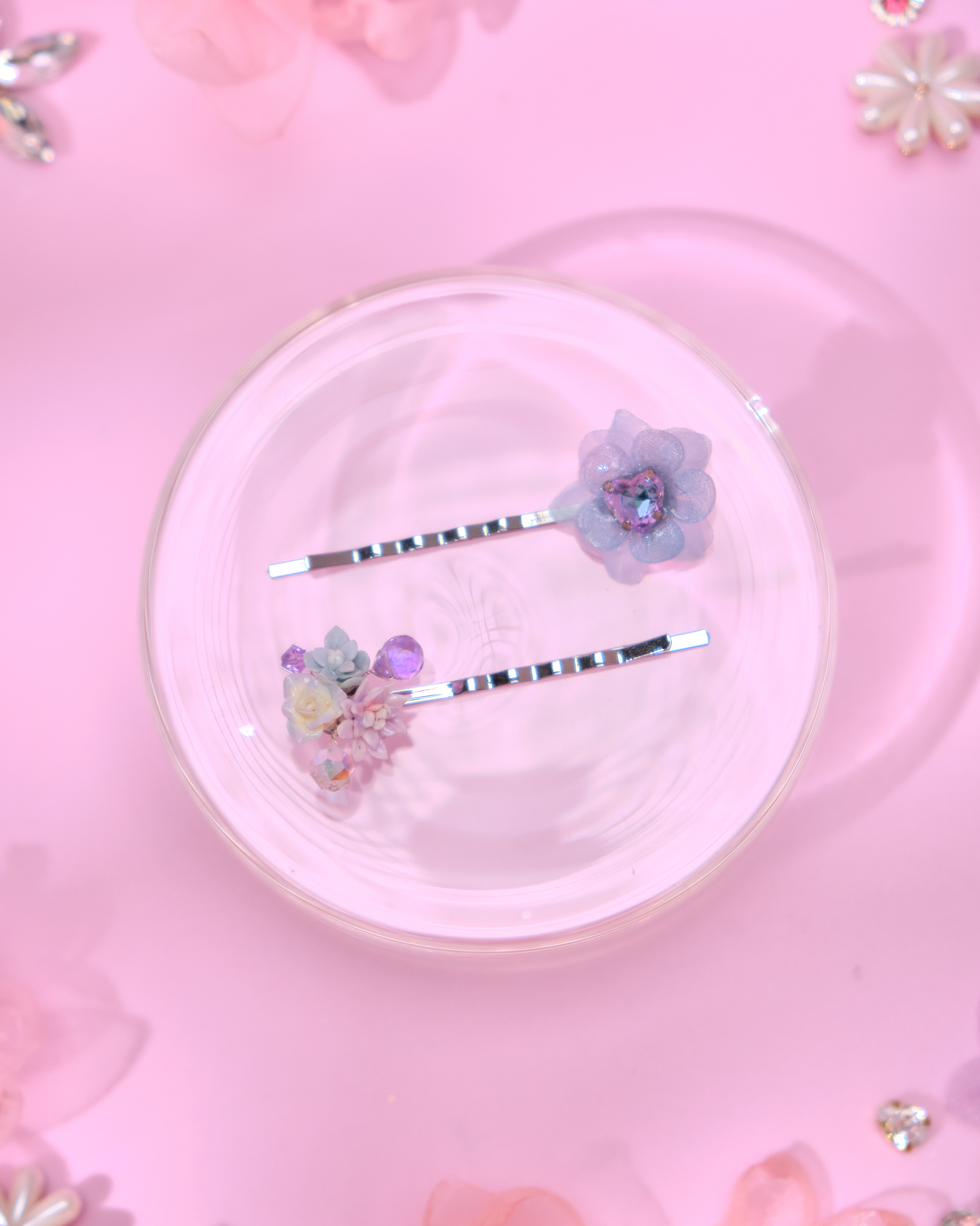 13756 Mini Floral Hair Pin Duo Set