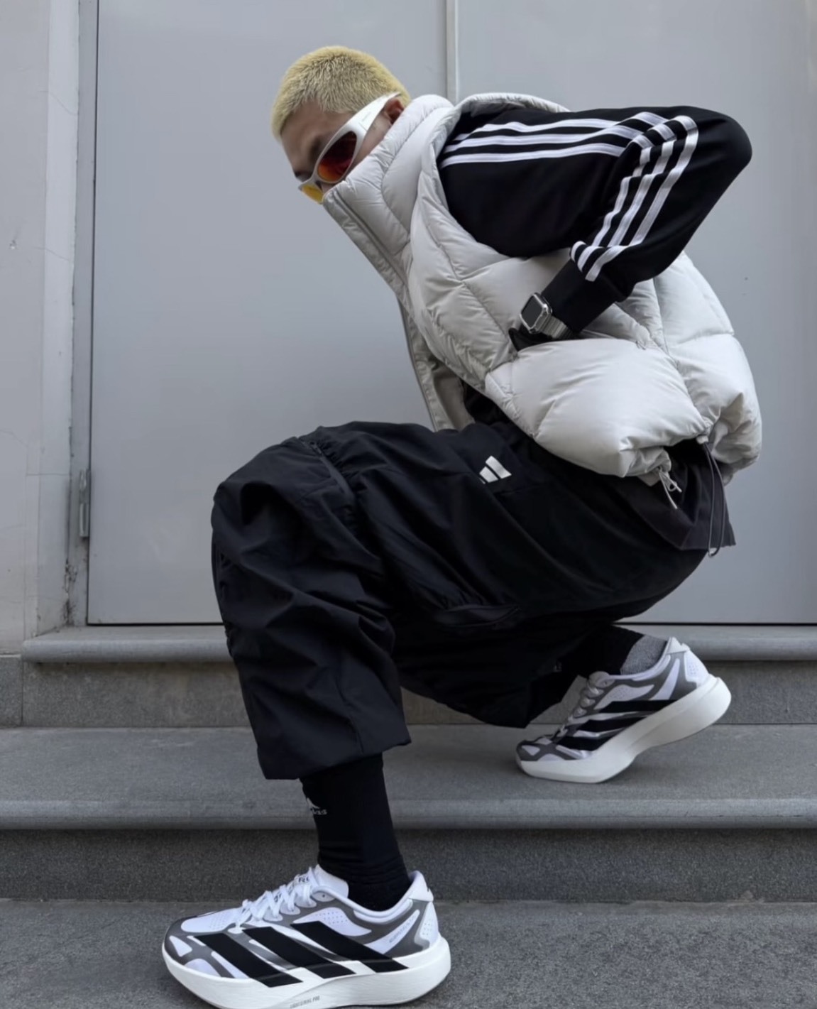 Adidas Adizero Evo SL EXO "White & Black Sliver" 黑白銀 Y-3風格 簡約設計 時尚 人氣款