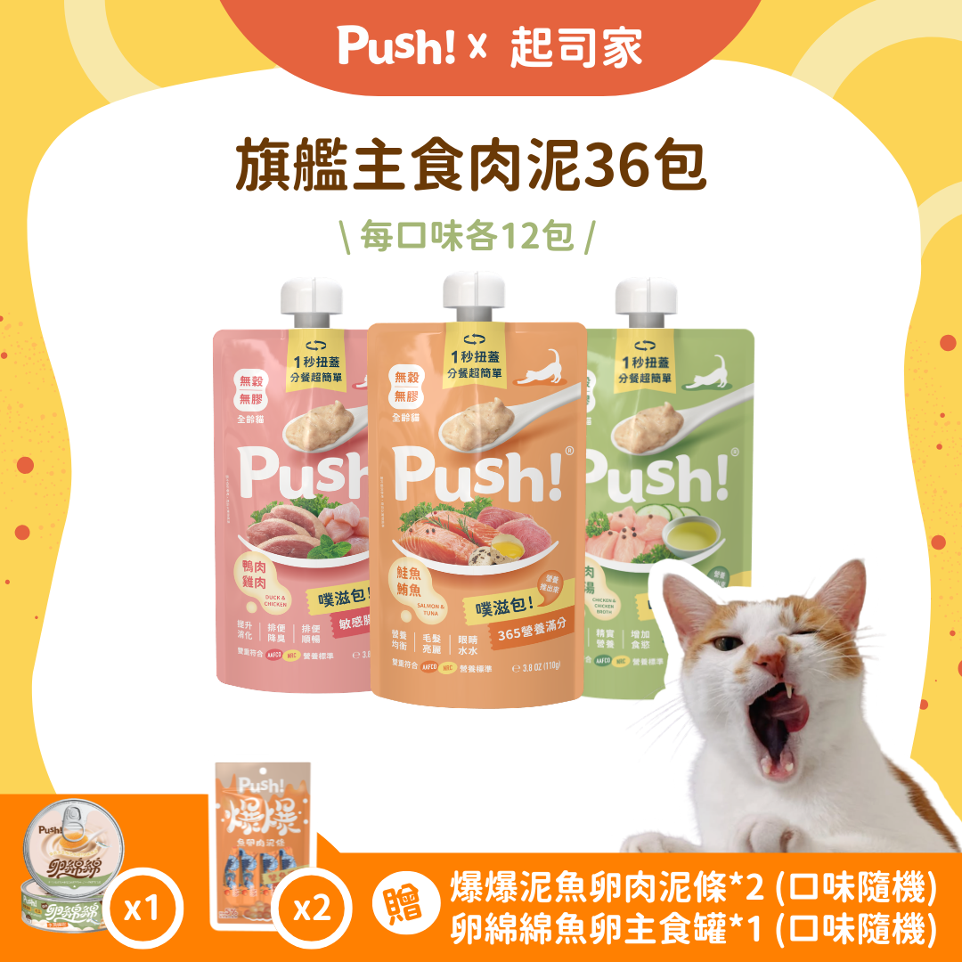 【🧀️ 起司家限定 🧀️】Push! 旗艦主食肉泥36入熱門組 (限量⚠️)
