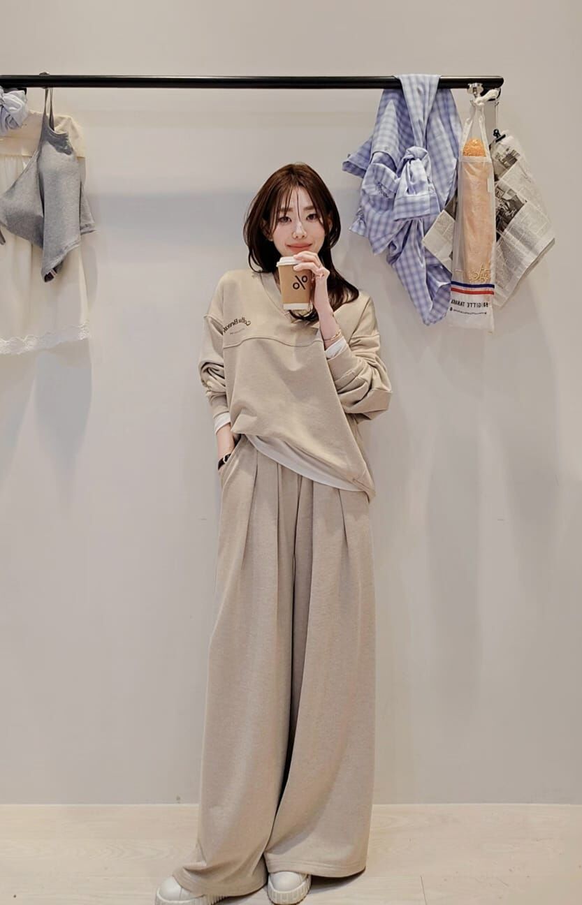 CP6438 Coffee休閒鬆弛感衛衣長褲 *特價貨品不設退換*