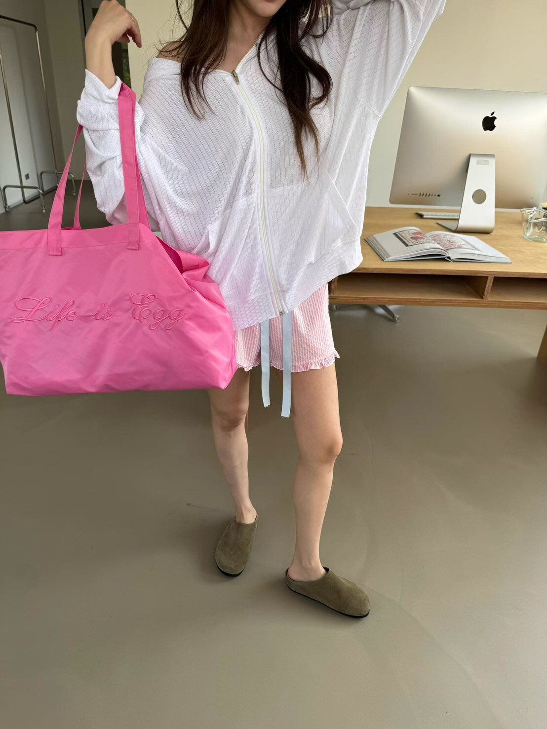 #AJ70細緻簍空連帽外套(白/粉/深藍)