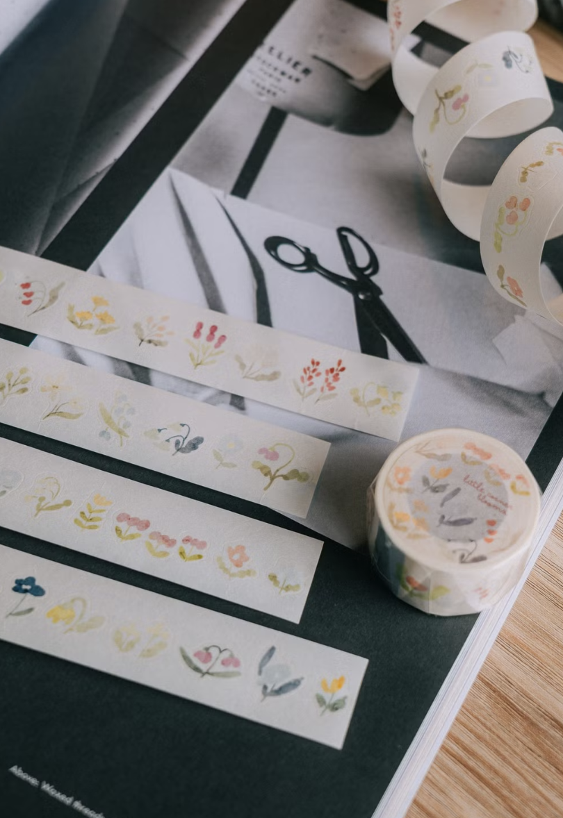 喵大 Meow illustration | 角落の小小花 日本和紙割型膠帶 (特油含離型紙)