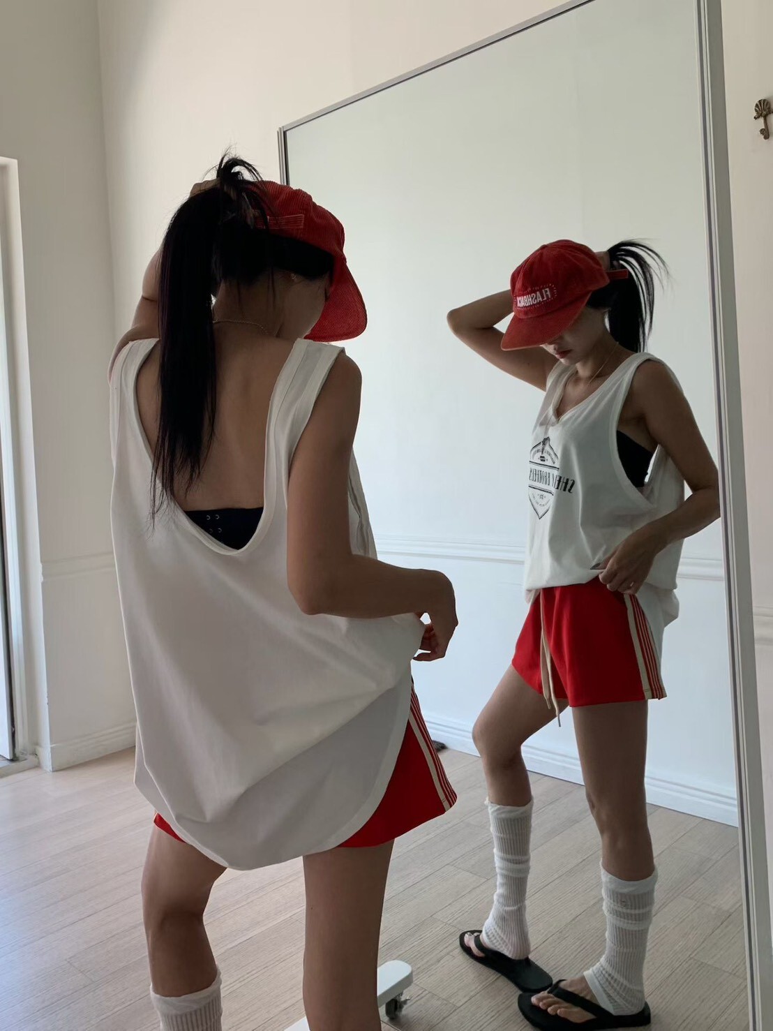 #AJ73美式鬆弛寬鬆背心(黑/白/灰)