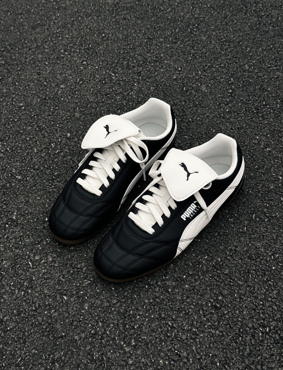 Puma Tackle PRM 德訓鞋 黑白 復古 皮革 薄底 膠底 408535-01