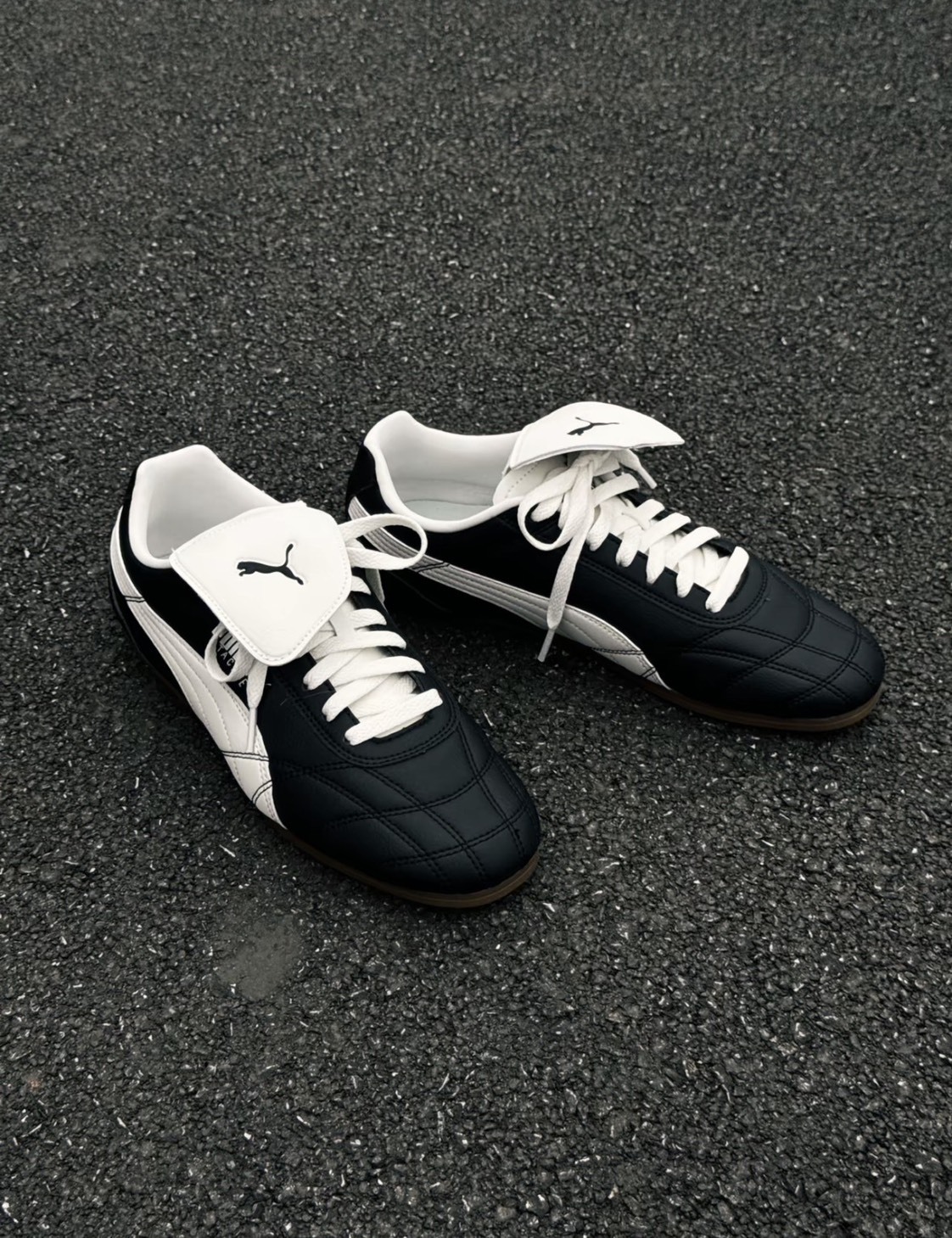 Puma Tackle PRM 德訓鞋 黑白 復古 皮革 薄底 膠底 408535-01