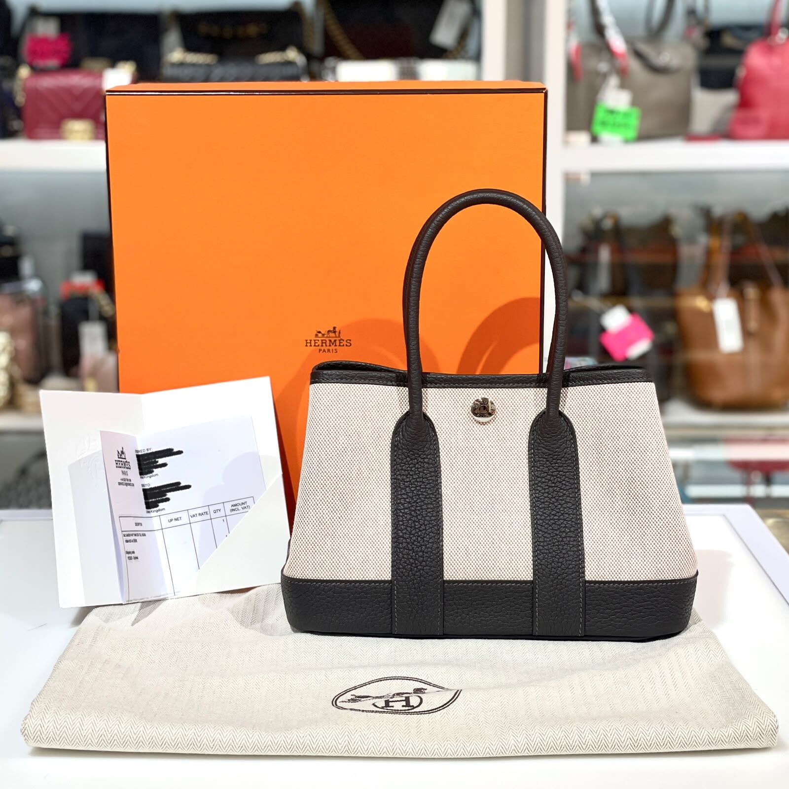 全新HERMES MINI GARDEN PARTY 23 G刻 T3 Bai Brun 棗棕色帆布 #GP23 #MINI GP #BRAND NEW #香榭站正品
