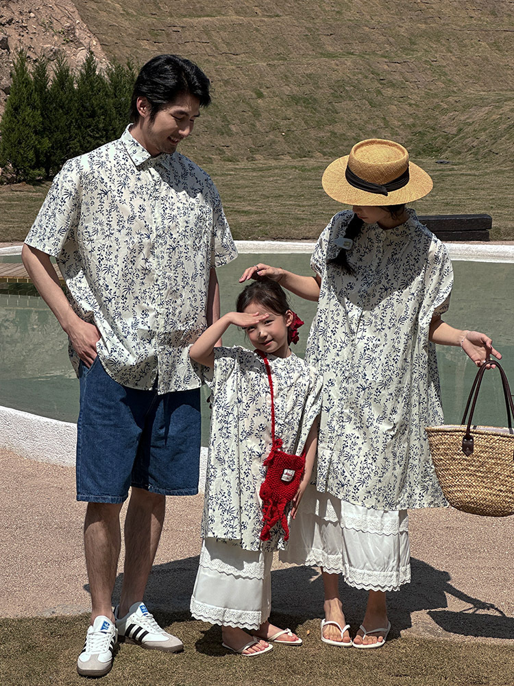 【H1054】Family｜韓系文藝清新碎花親子裝(80-3XL)