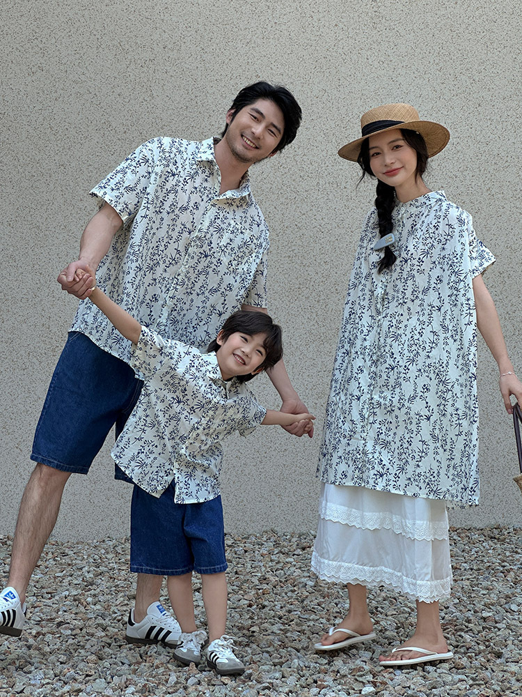 【H1054】Family｜韓系文藝清新碎花親子裝(80-3XL)