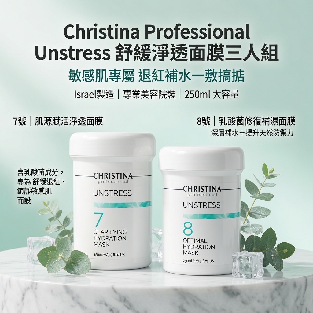 Christina Professional Unstress 舒緩淨透面膜二人組
