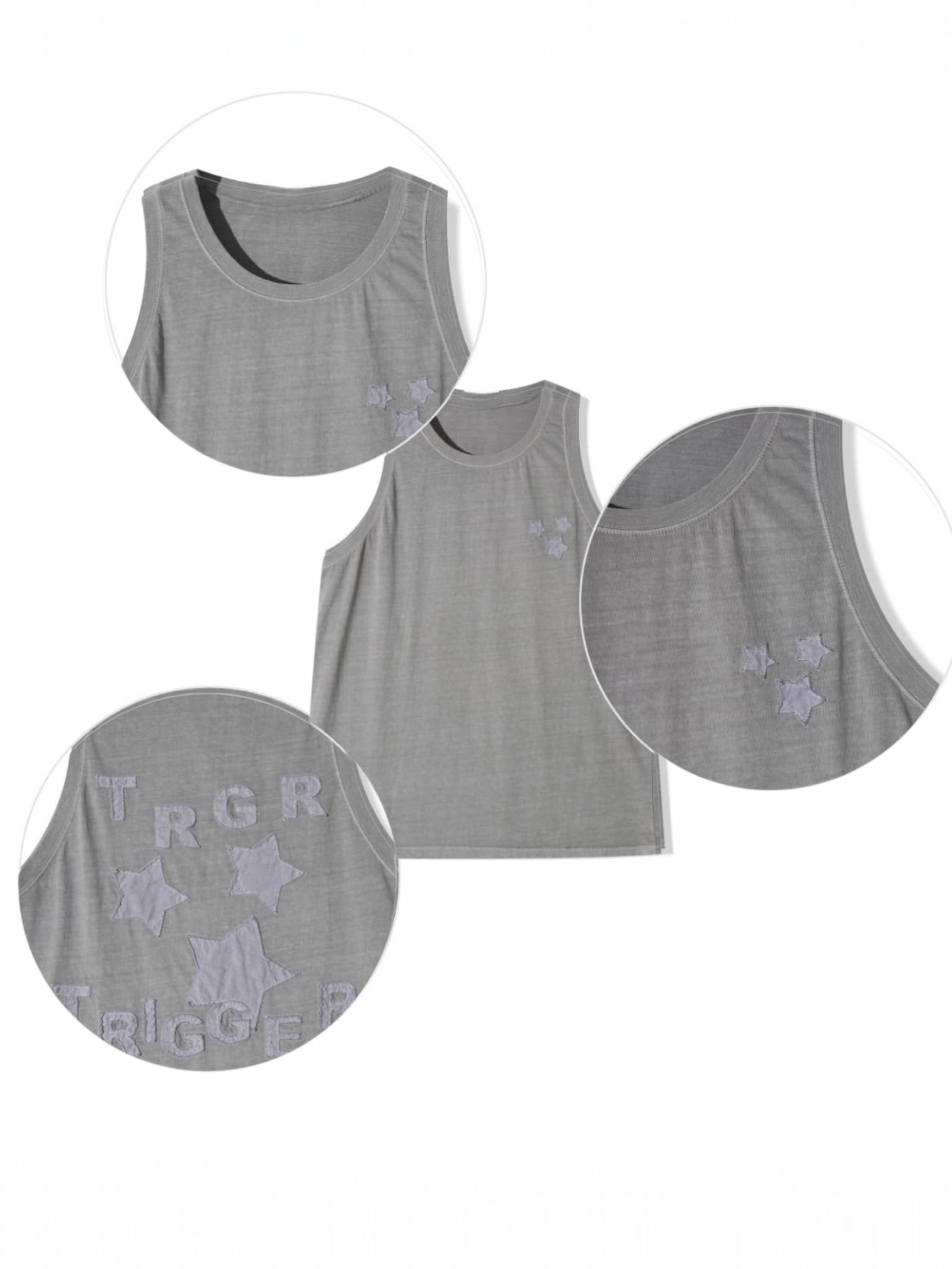 Star-patterned paint-dyed vest