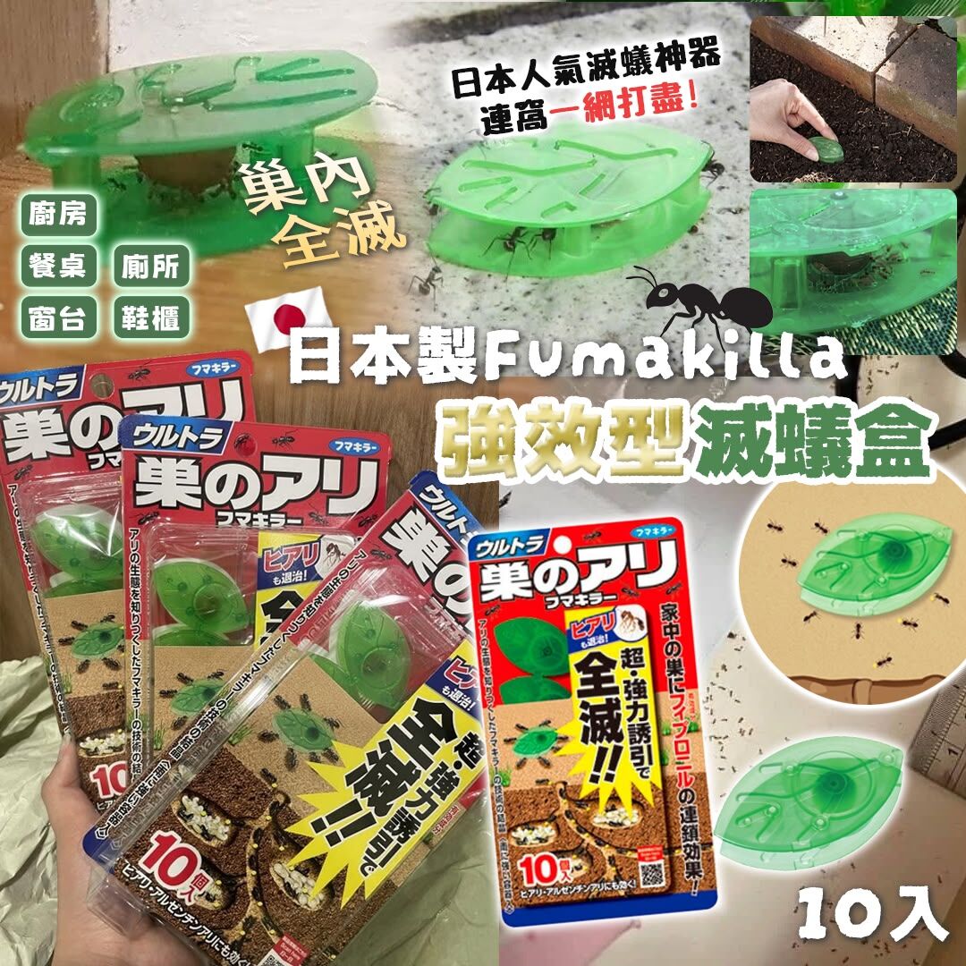 [D3466] 日本製｜Fumakilla 強效型滅蟻盒（10個入)