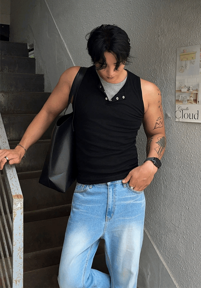 Layered snap-button vest