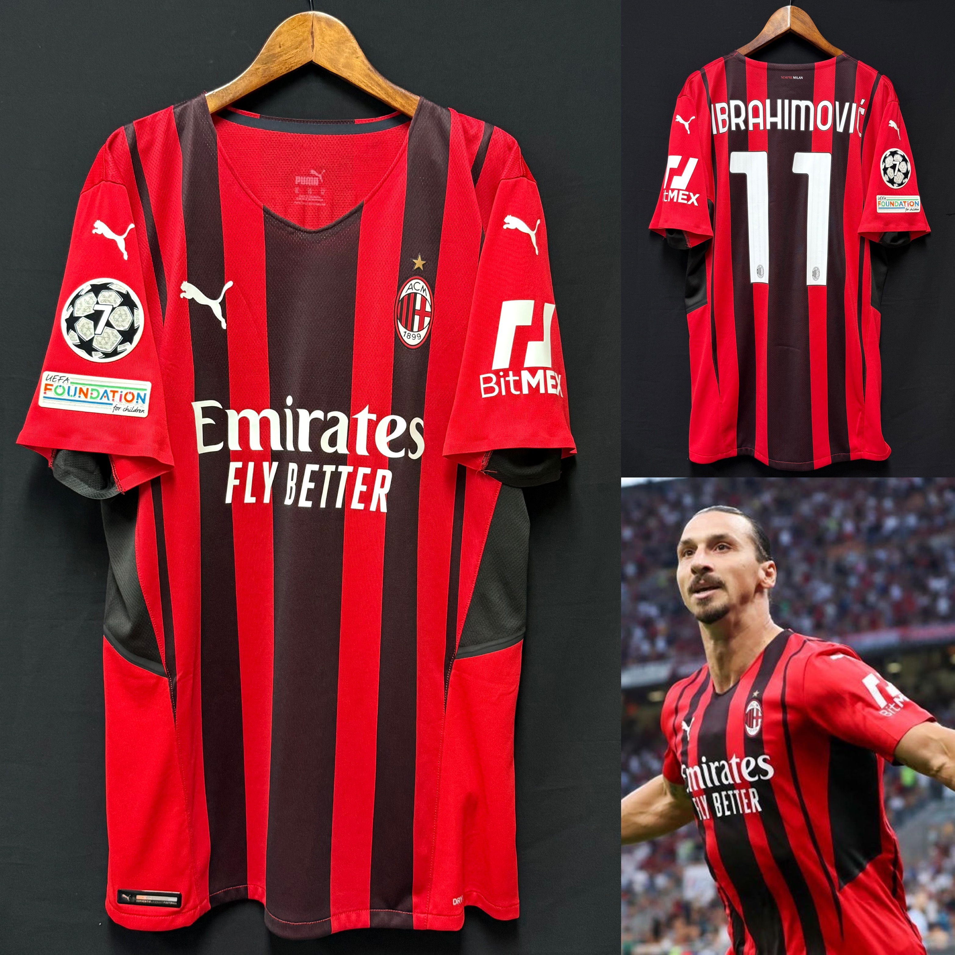 (Player Issue) AC Milan 2019-2020 Puma Home Player Issue Shirt #11 IBRAHIMOVIC