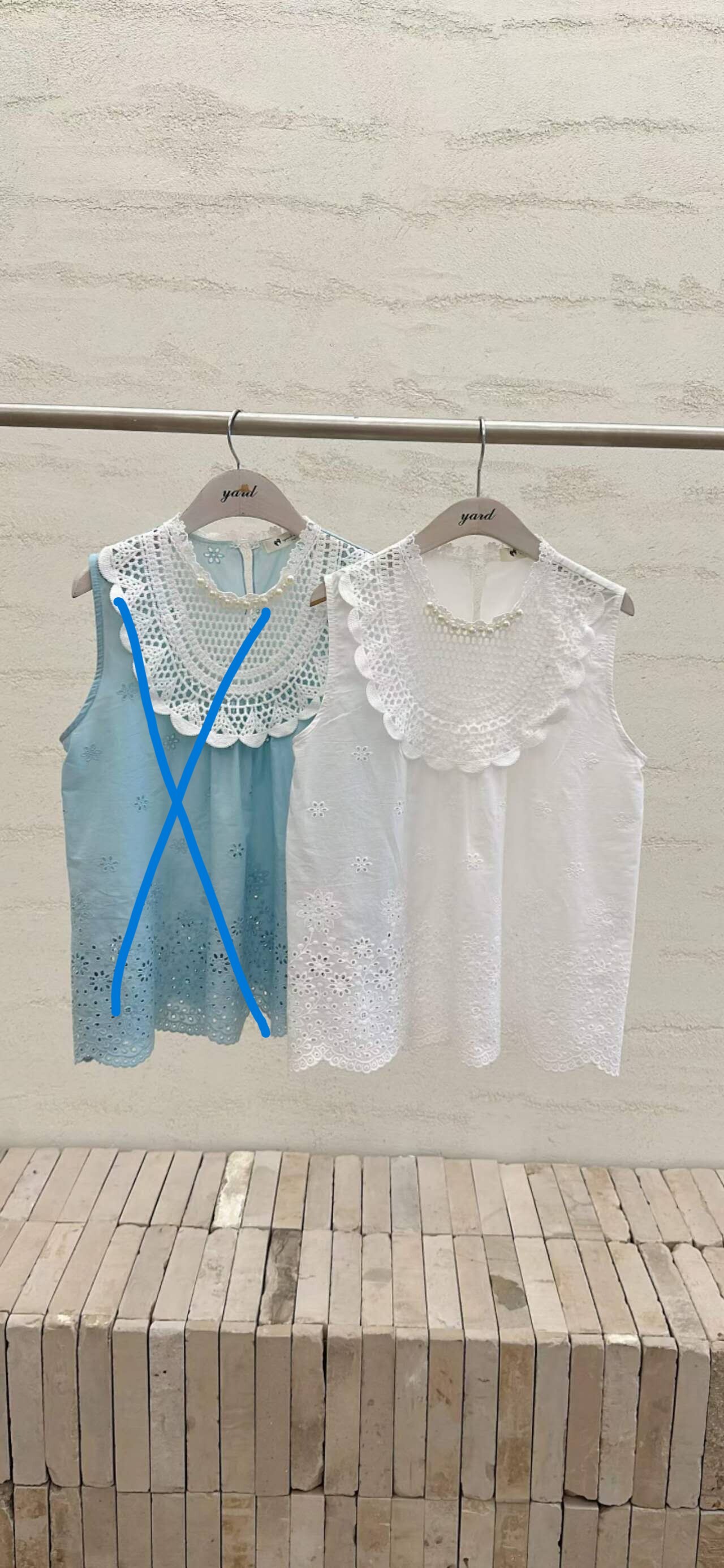 💍K6357  💥特RM169 ▶️蕾絲領刺繡背心 👉B:100cm L:59cm