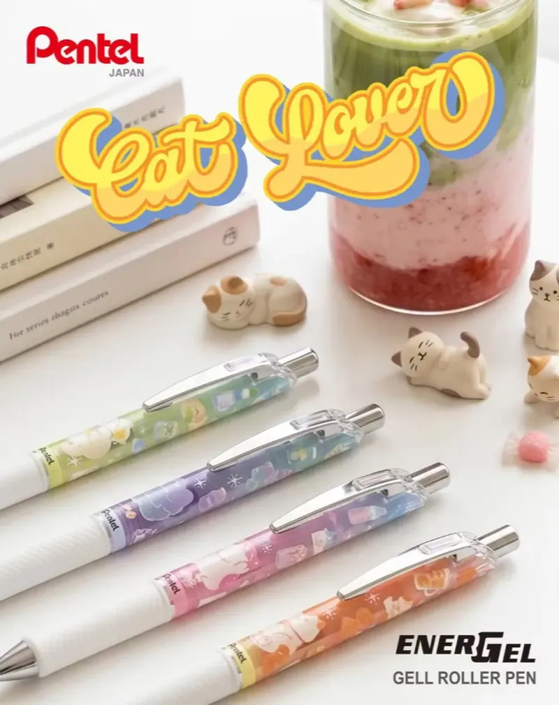 ENERGEL Kawaii 零食貓系列 0.5mm極速鋼珠筆｜日本Pentel