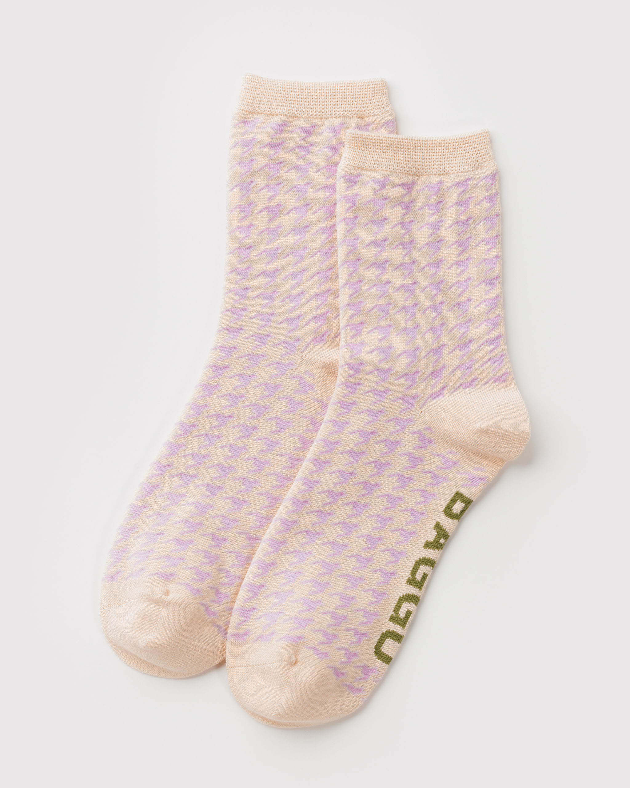 Crew Sock - Pink Houndstooth | BAGGU