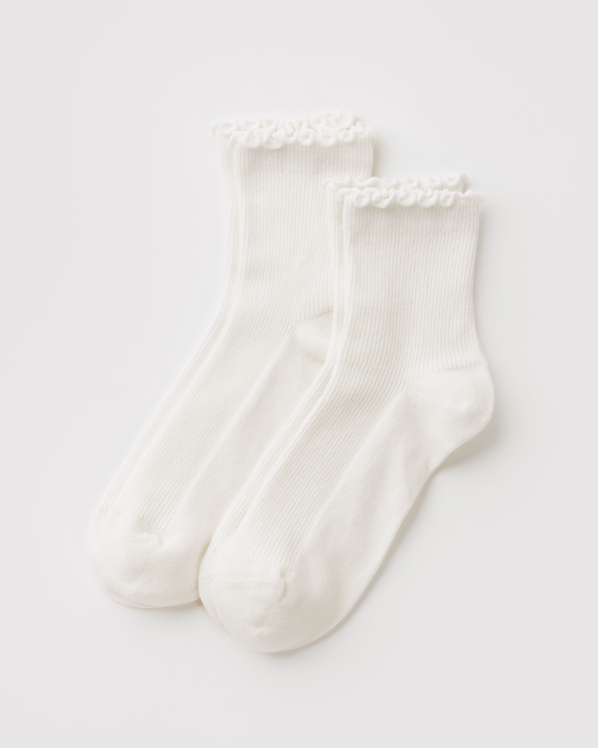 Lettuce Edge Sock Set of 2 - White | BAGGU