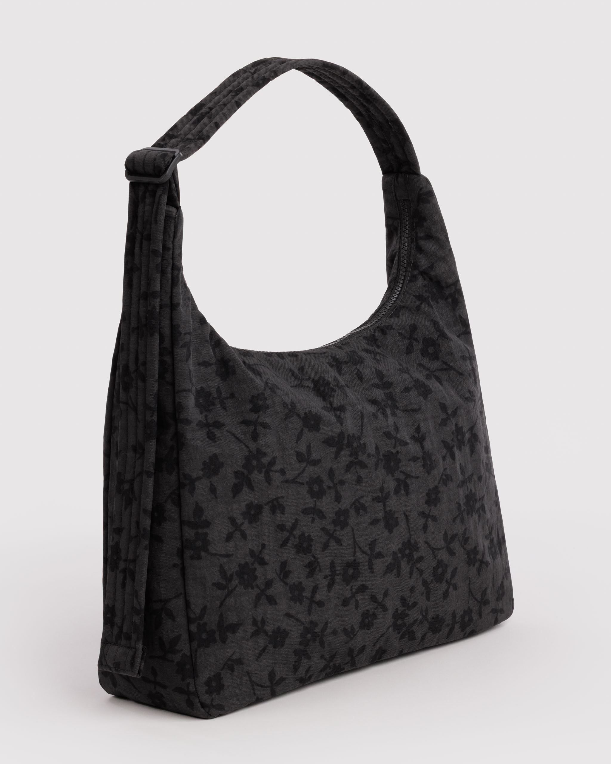 Nylon Shoulder Bag - Charcoal Ditsy Floral | BAGGU