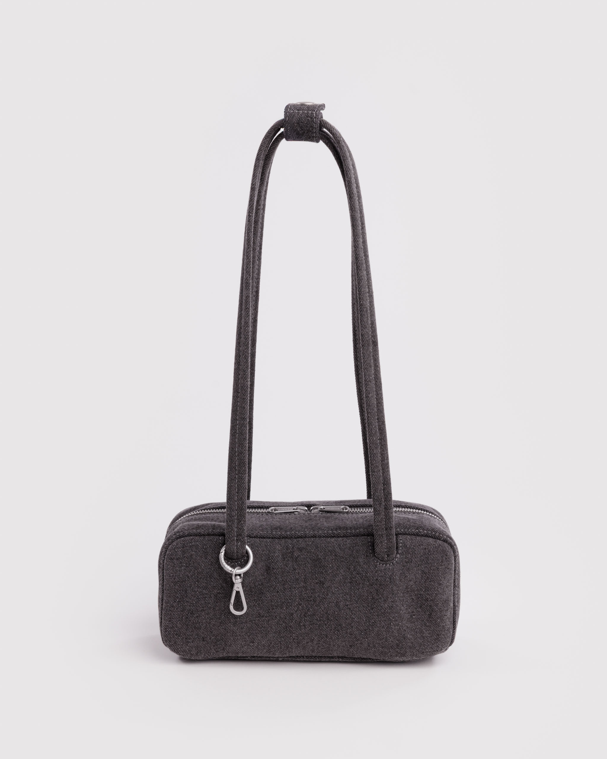 Small Denim Bowler Bag - Washed Black Denim | BAGGU